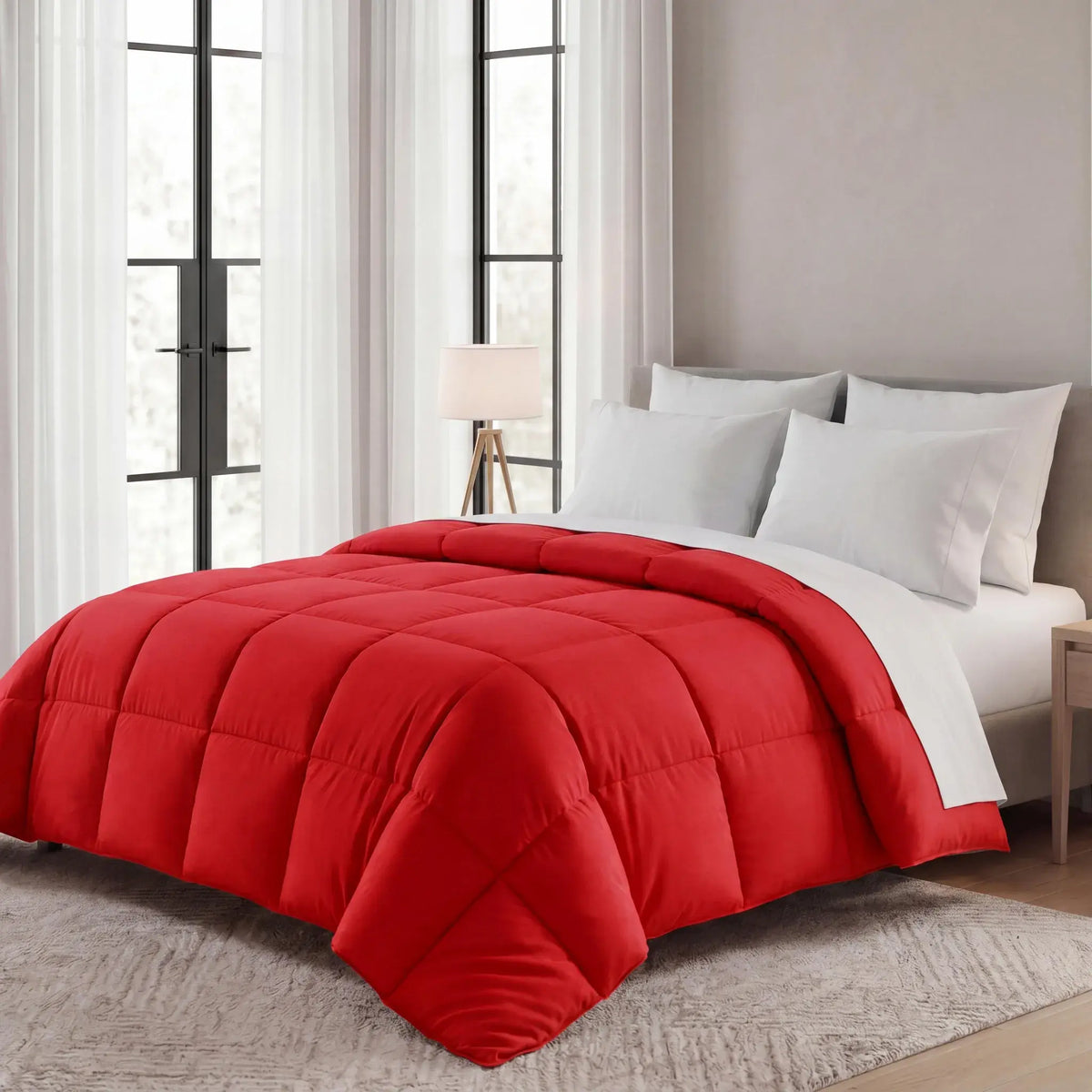 Brushed Microfiber Down Alternative Medium Weight Solid Comforter