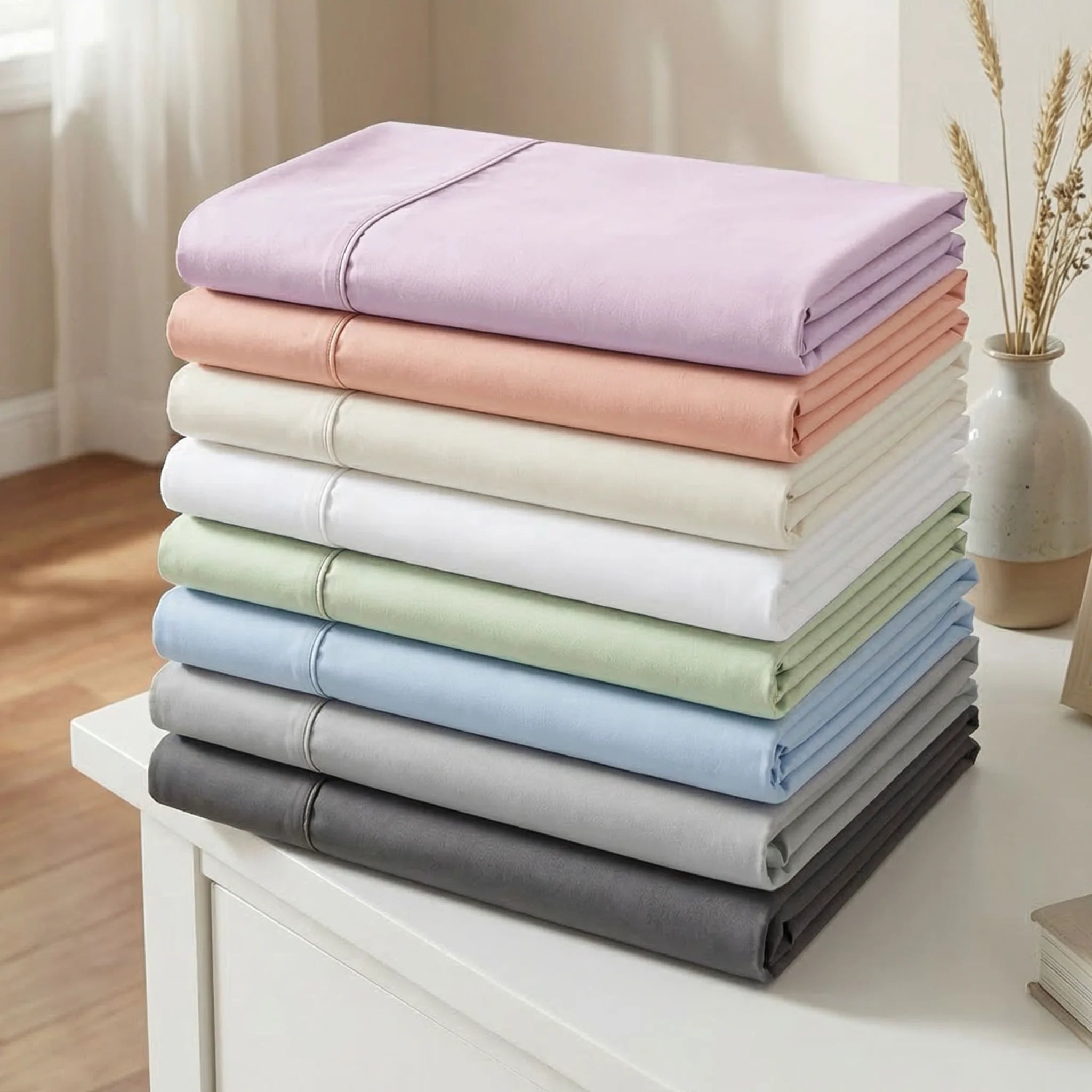 1000 Thread Count Cotton Rich Solid Deep Pocket Bed Sheet Set