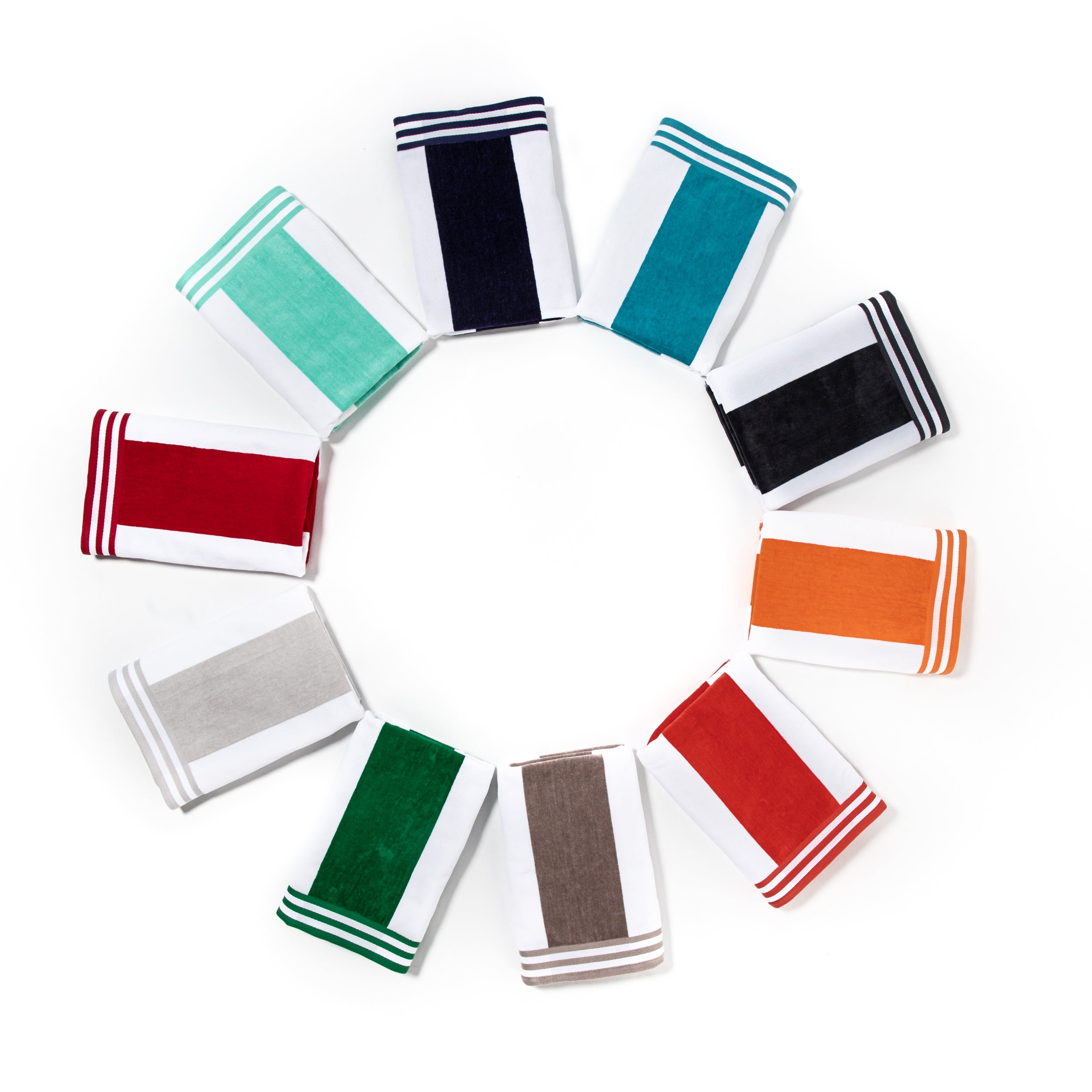 Cabana Stripe Oversized Cotton Beach Towel Set Of 2, 4, 6 - Blue Nile Mills