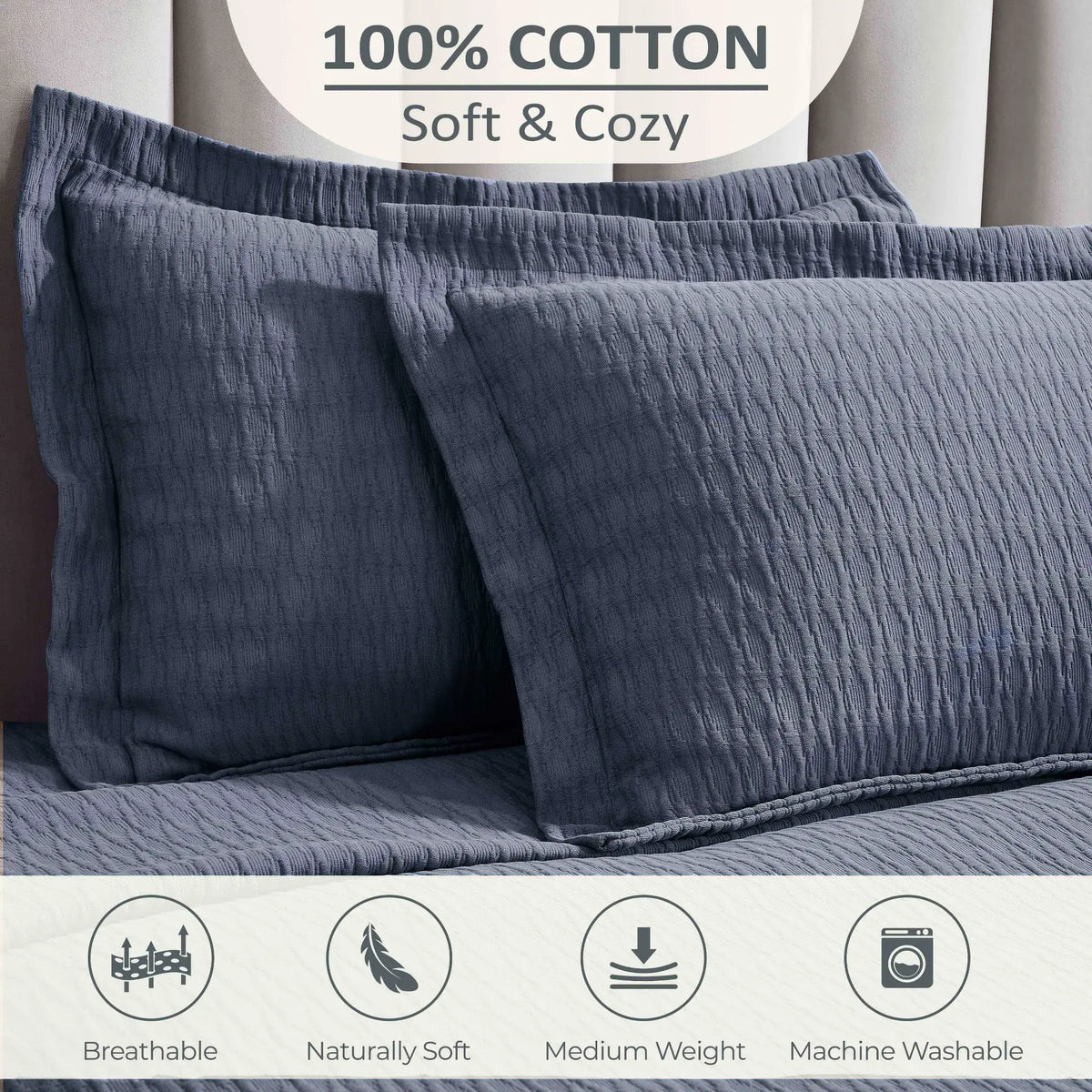 Calvert Cotton Medium Weight Geometric Matelasse Bedspread Set