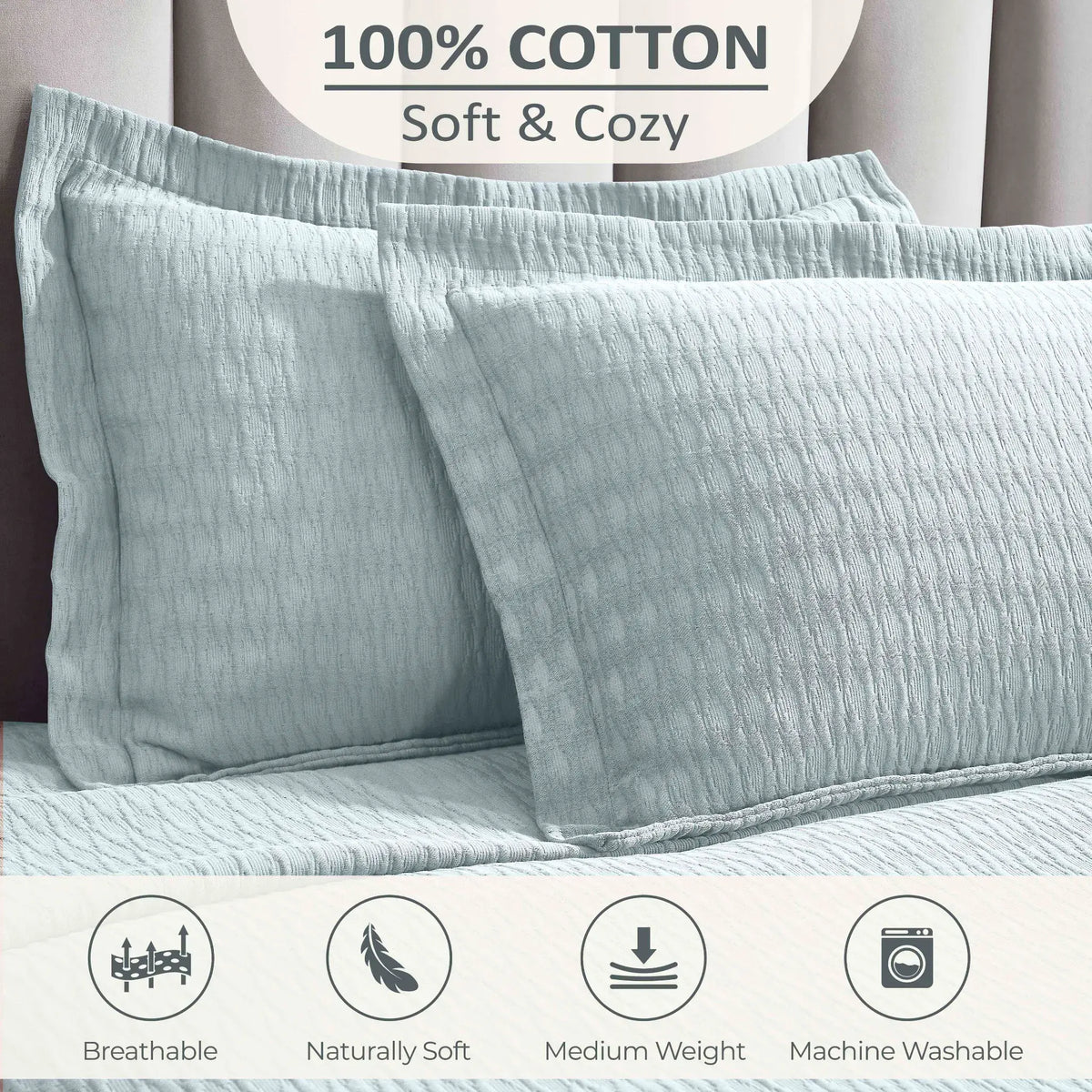 Calvert Cotton Medium Weight Geometric Matelasse Bedspread Set