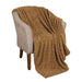 Boho Knit Jacquard Fleece Plush Fluffy Blanket - Camel