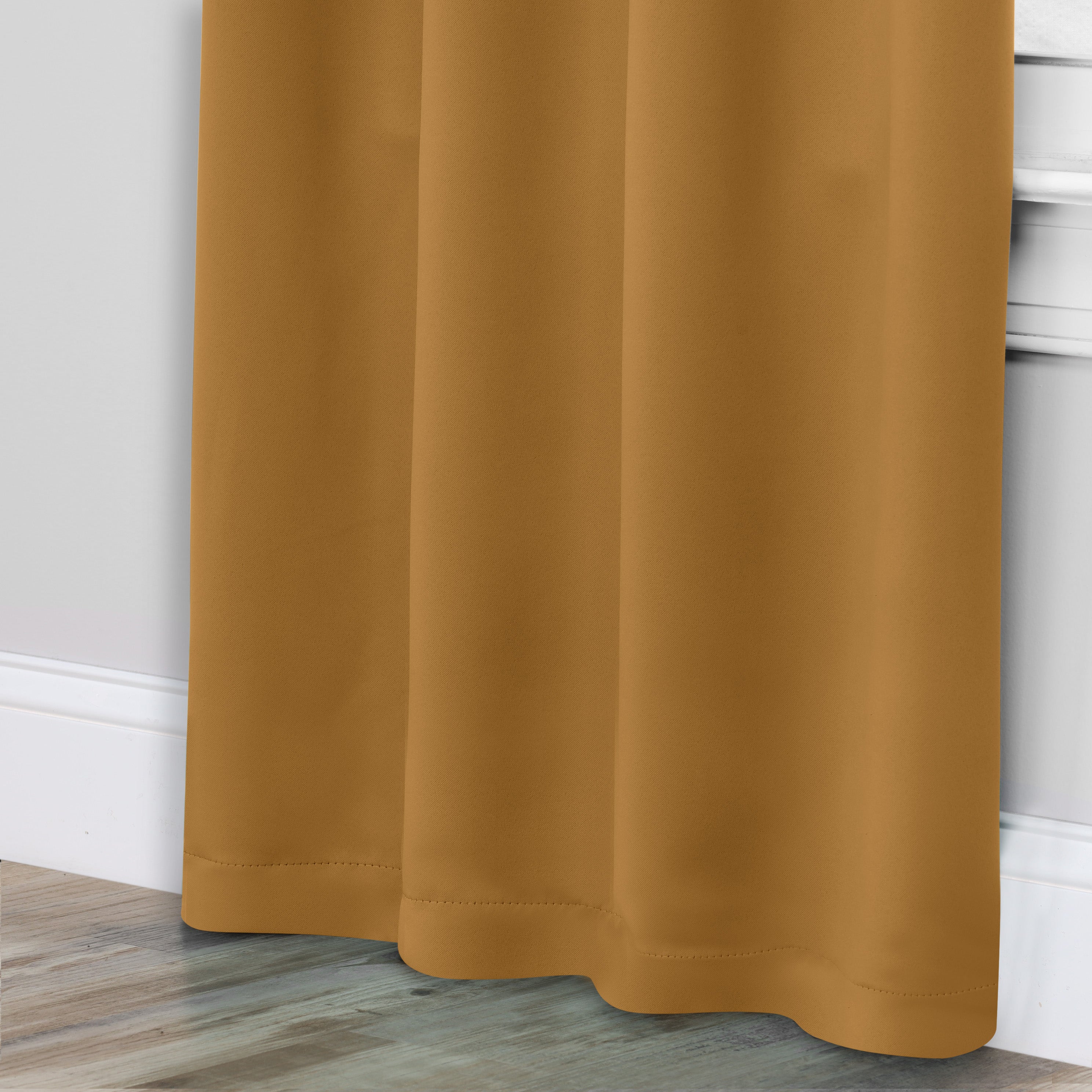 Solid Machine Washable Room Darkening Blackout Curtains, Set of 2 - Blue Nile Mills