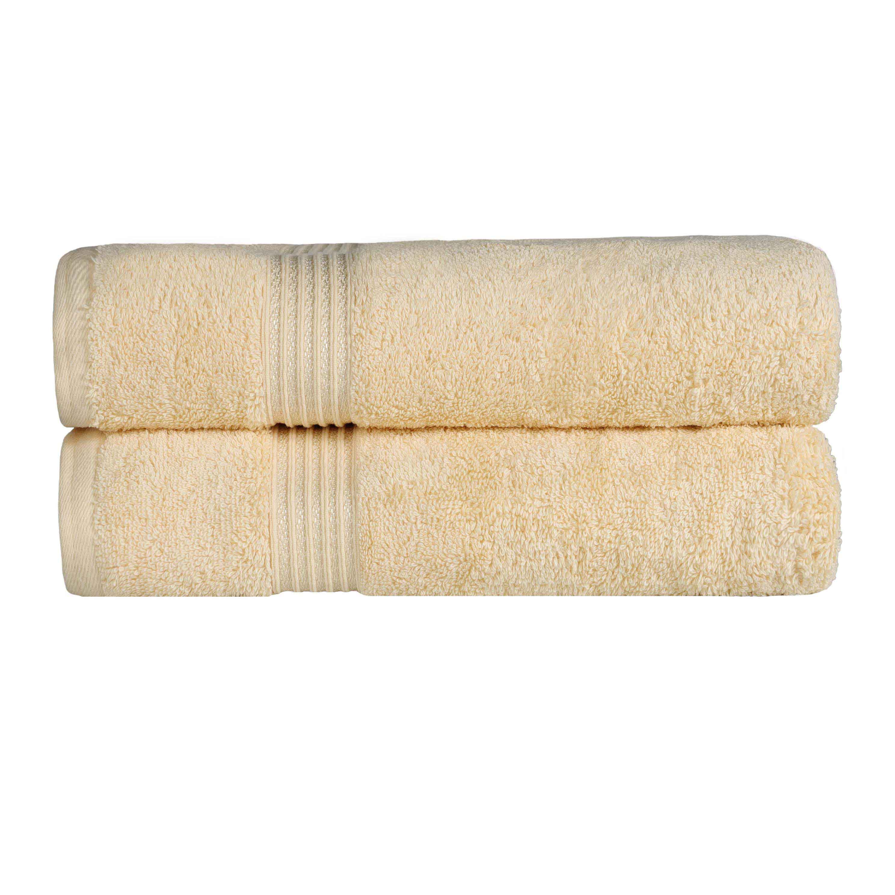 Egyptian Cotton Highly Absorbent Solid Ultra Soft Bath Towel Set of 2 - Blue Nile Mills