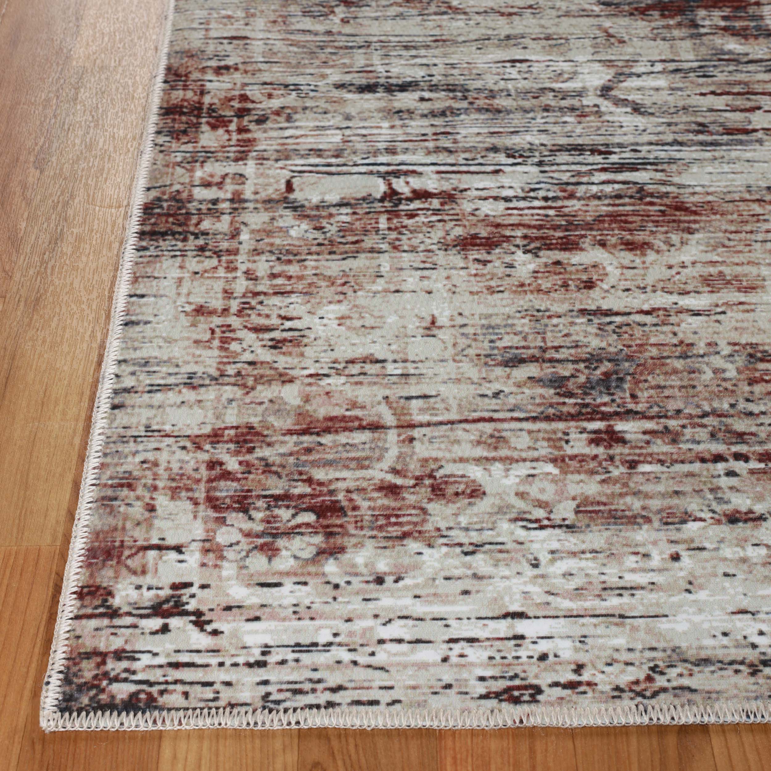 Canary Medallion Machine Washable Indoor Area Rug or Runner - Blue Nile Mills