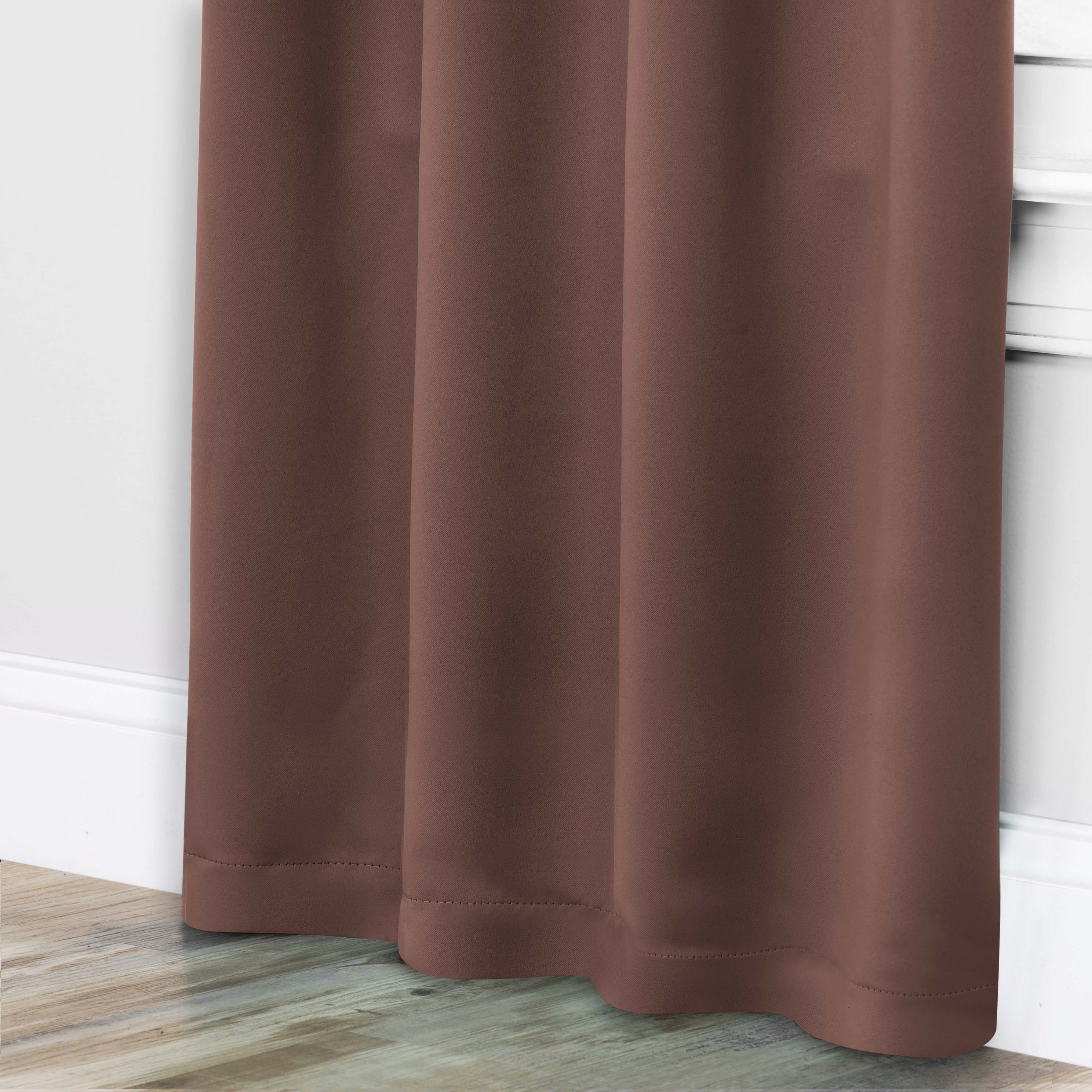 Solid Machine Washable Room Darkening Blackout Curtains, Set of 2 - Blue Nile Mills