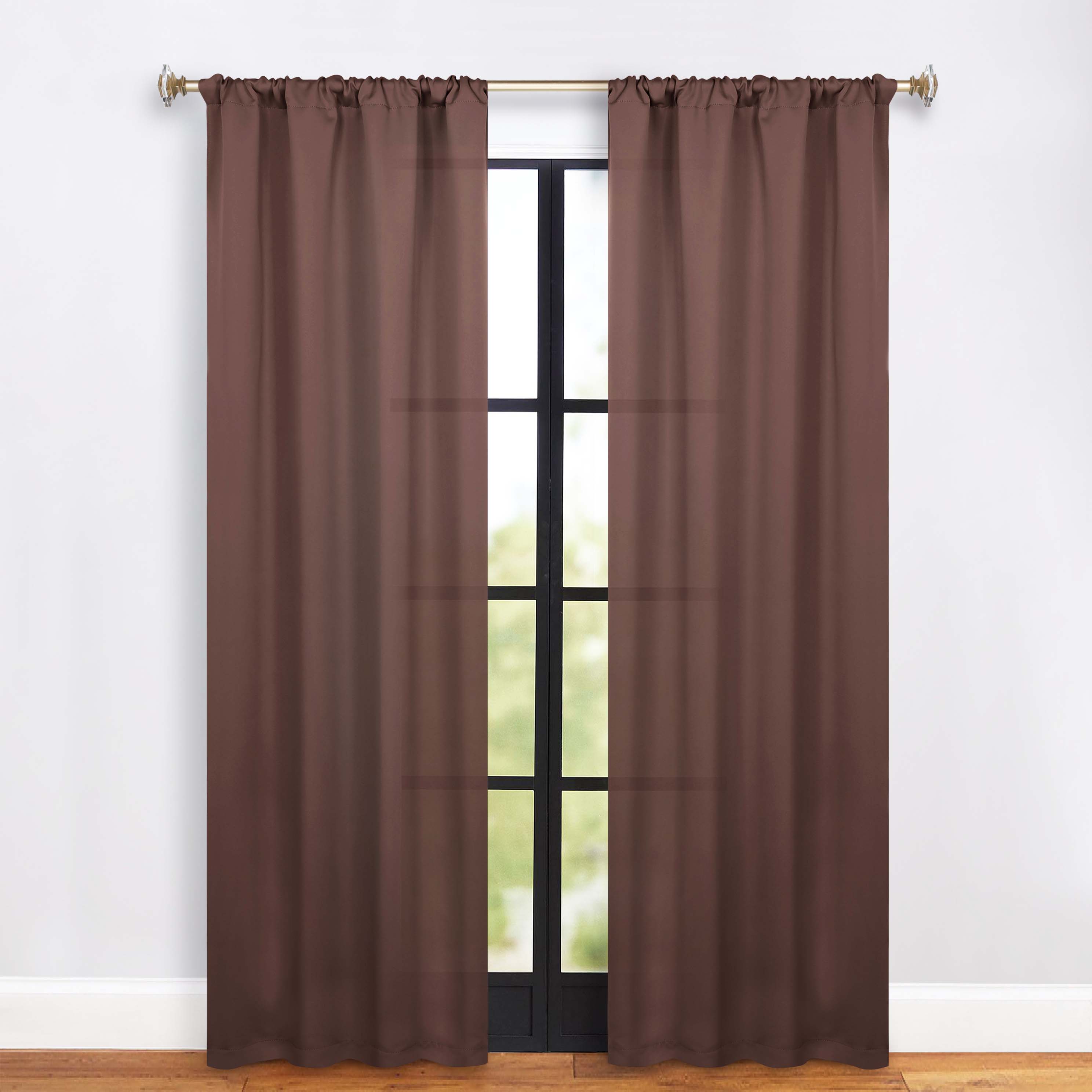 Solid Machine Washable Room Darkening Blackout Curtains, Set of 2 - Blue Nile Mills
