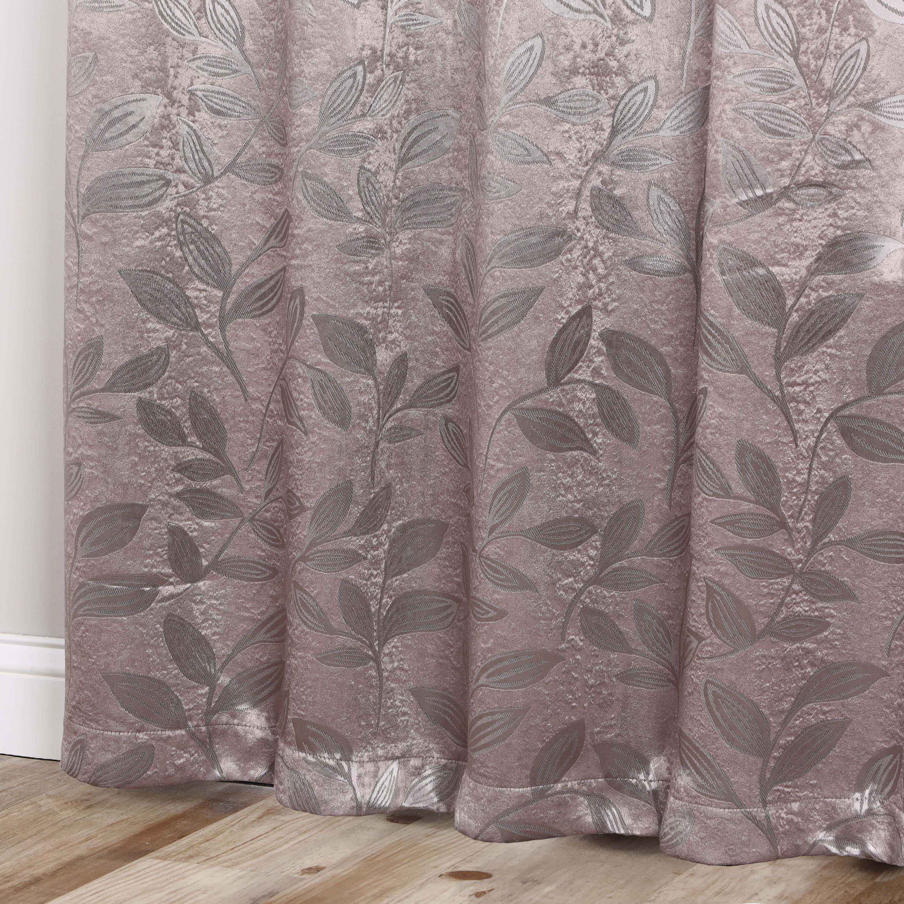 Leaves Rod Pocket Room Darkening Blackout Curtains, Set of 2 - Blue Nile Mills