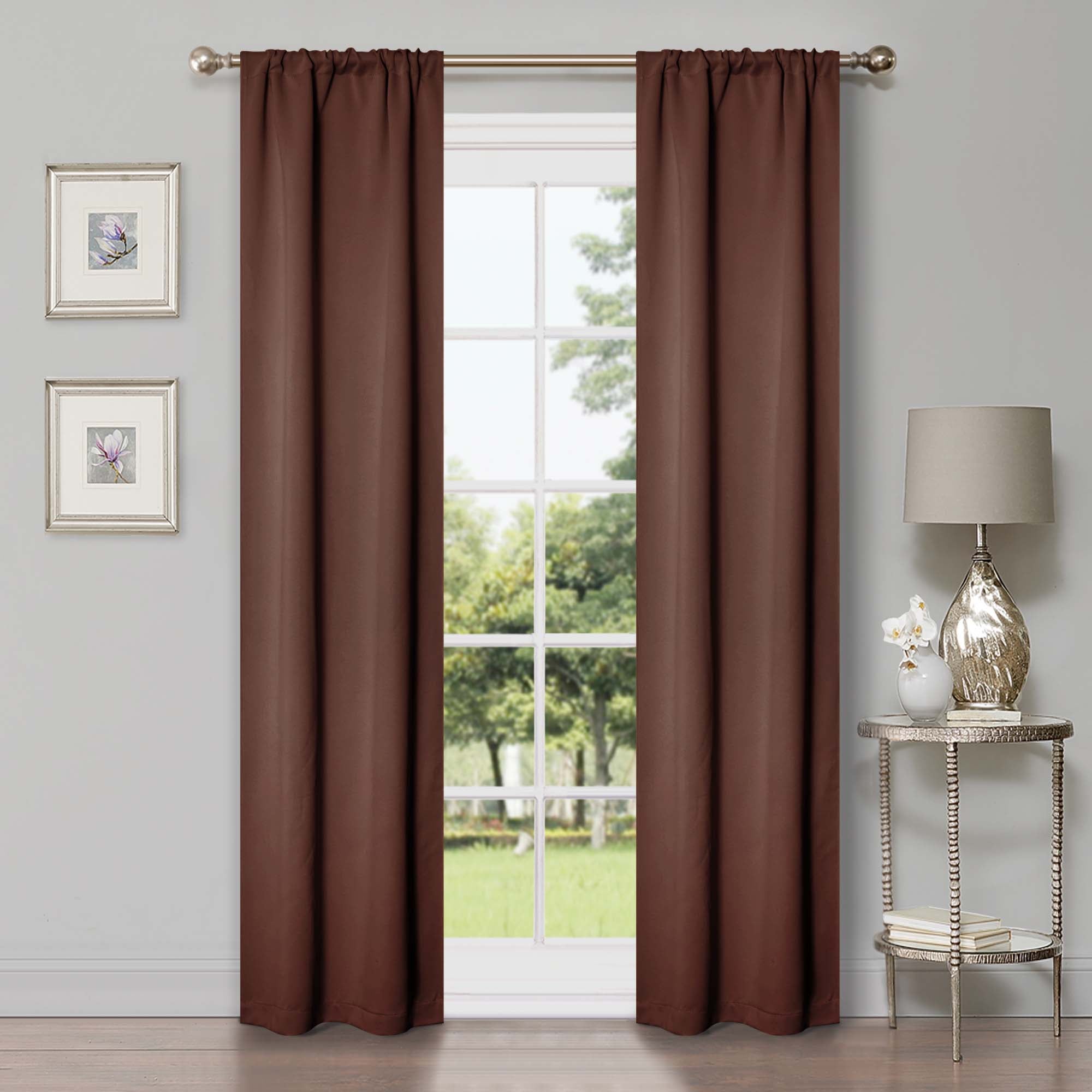 Solid Machine Washable Room Darkening Blackout Curtains, Set of 2 - Blue Nile Mills