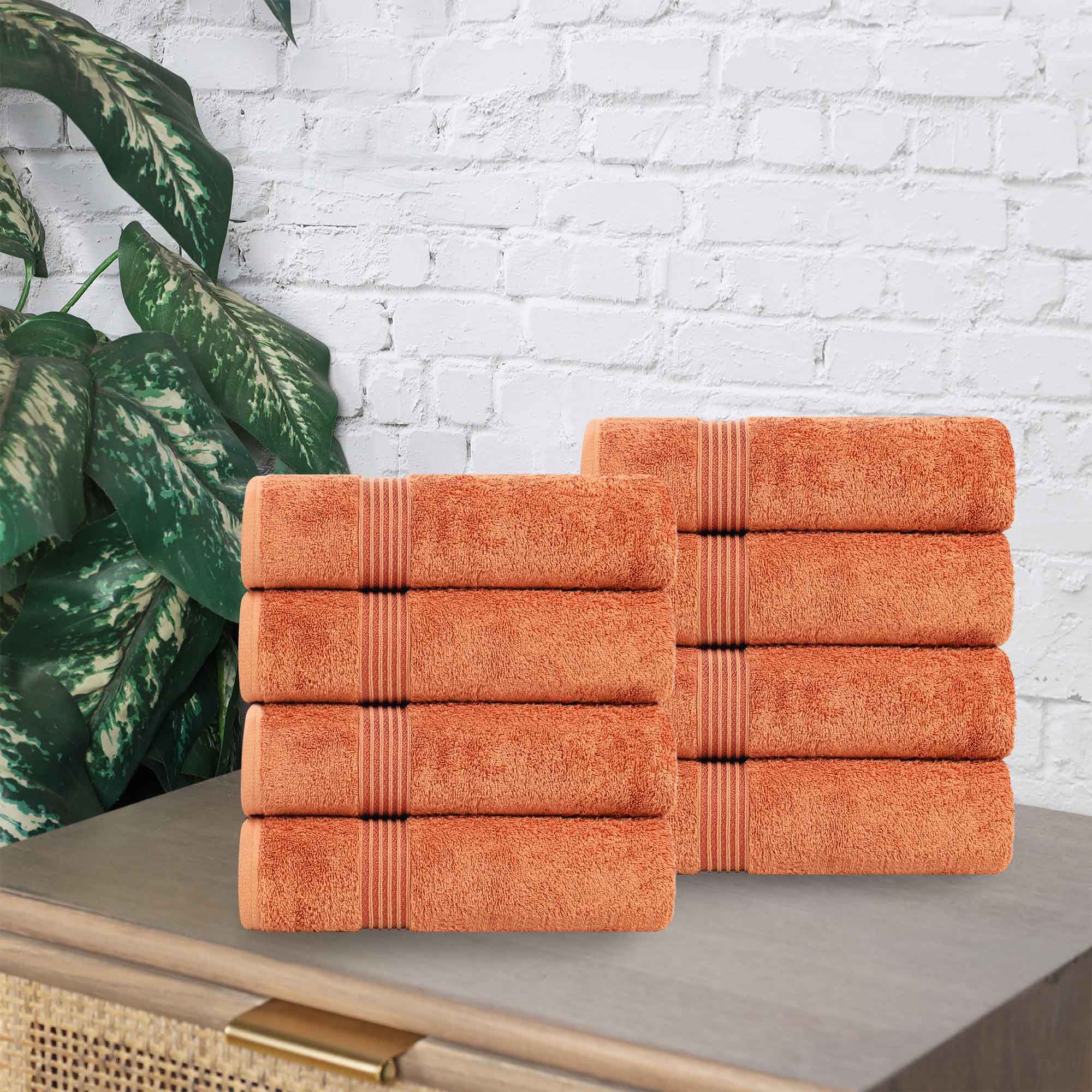 Heritage Egyptian Cotton Hand Towel Set of 8 - Blue Nile Mills