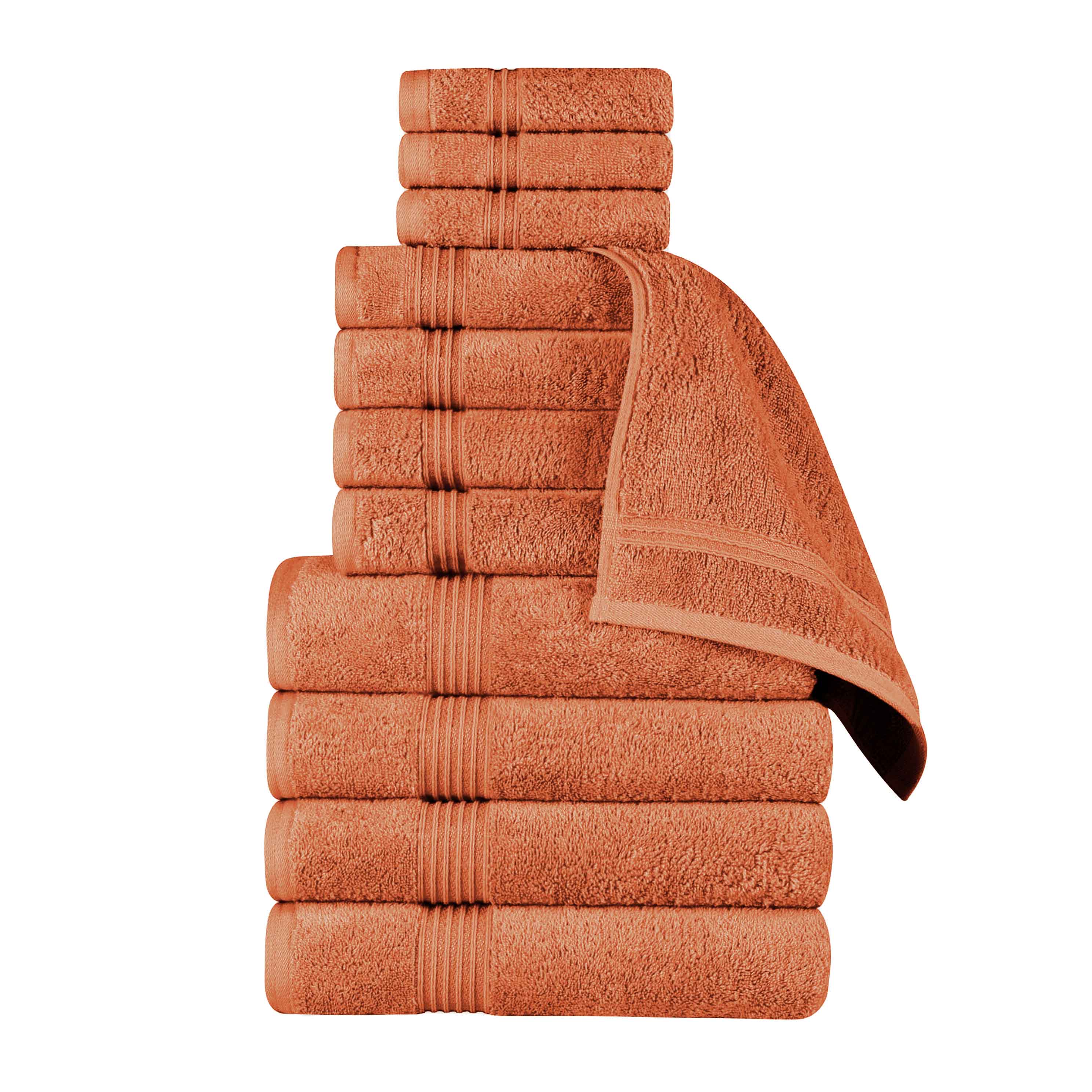 Egyptian Cotton Highly Absorbent Solid 12-Piece Ultra Soft Towel Set - Blue Nile Mills