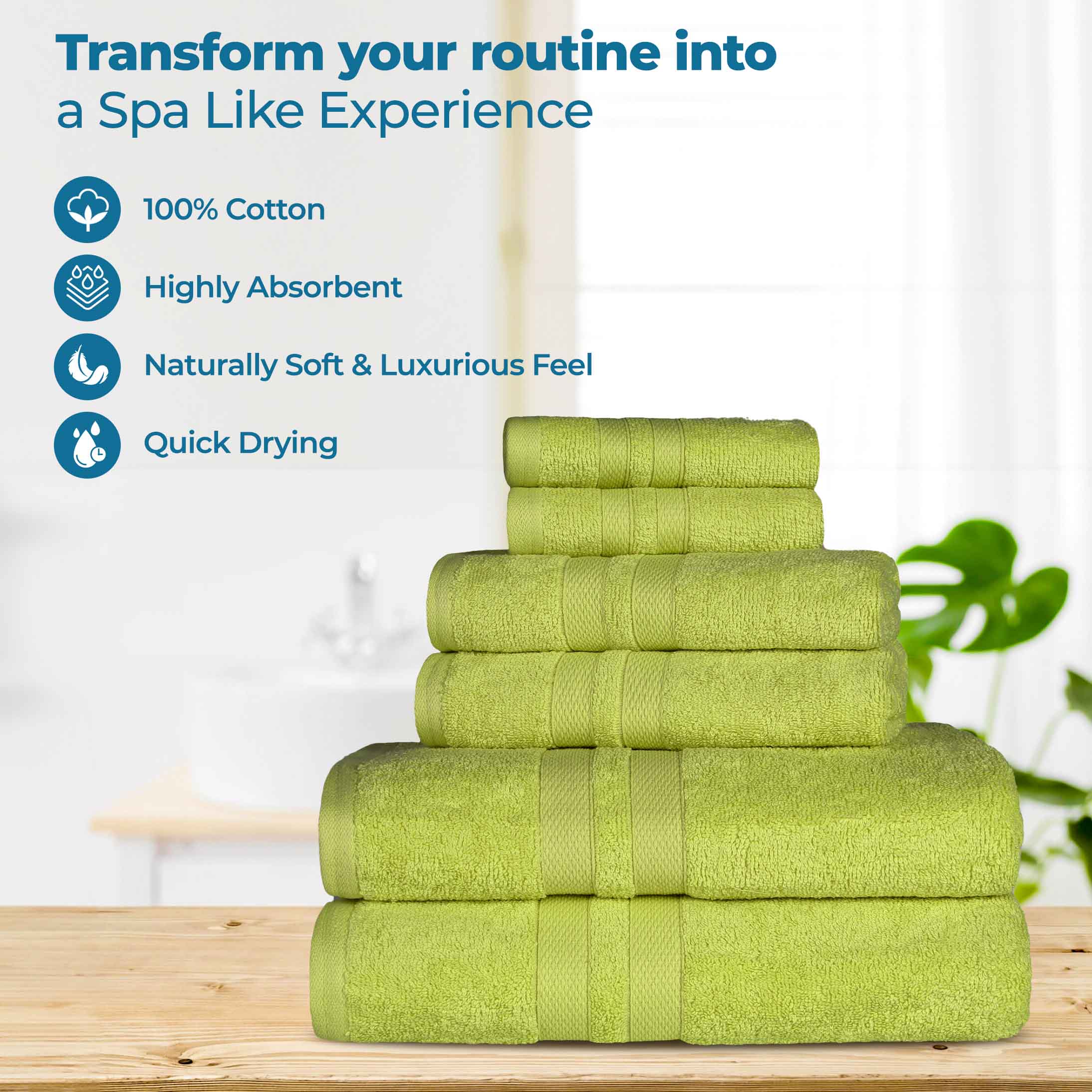Ultra-Soft Cotton Absorbent Quick-Drying 12 Piece Assorted Towel Set - Blue Nile Mills
