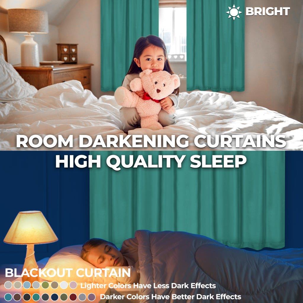 Solid Classic Modern Grommet Blackout Curtain Set - Blue Nile Mills