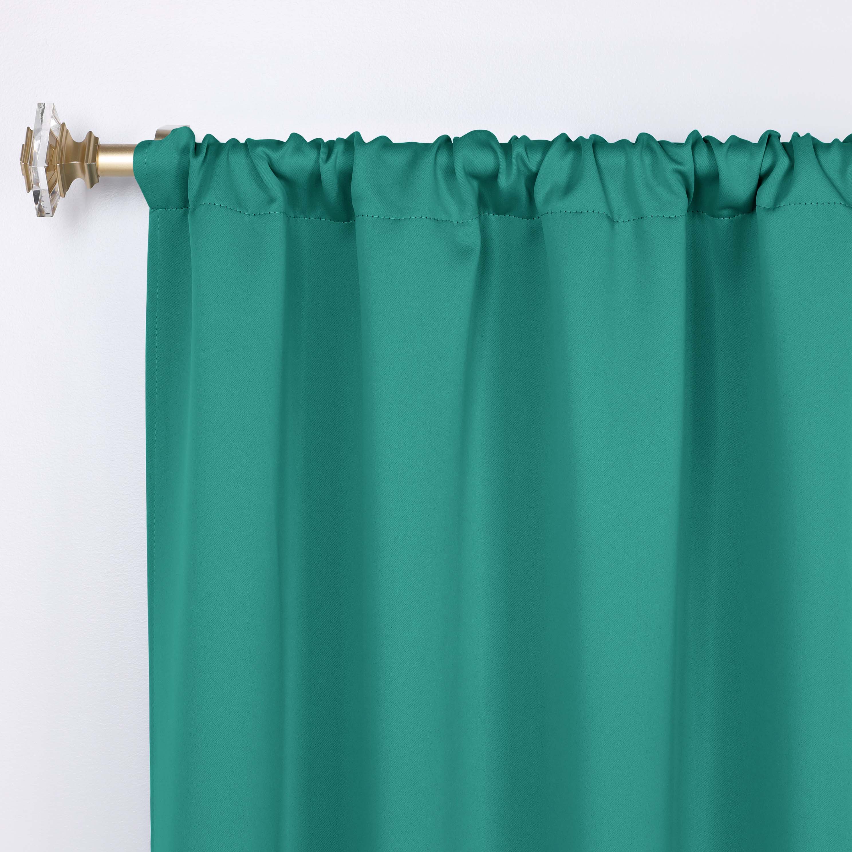 Solid Machine Washable Room Darkening Blackout Curtains, Set of 2 - Blue Nile Mills