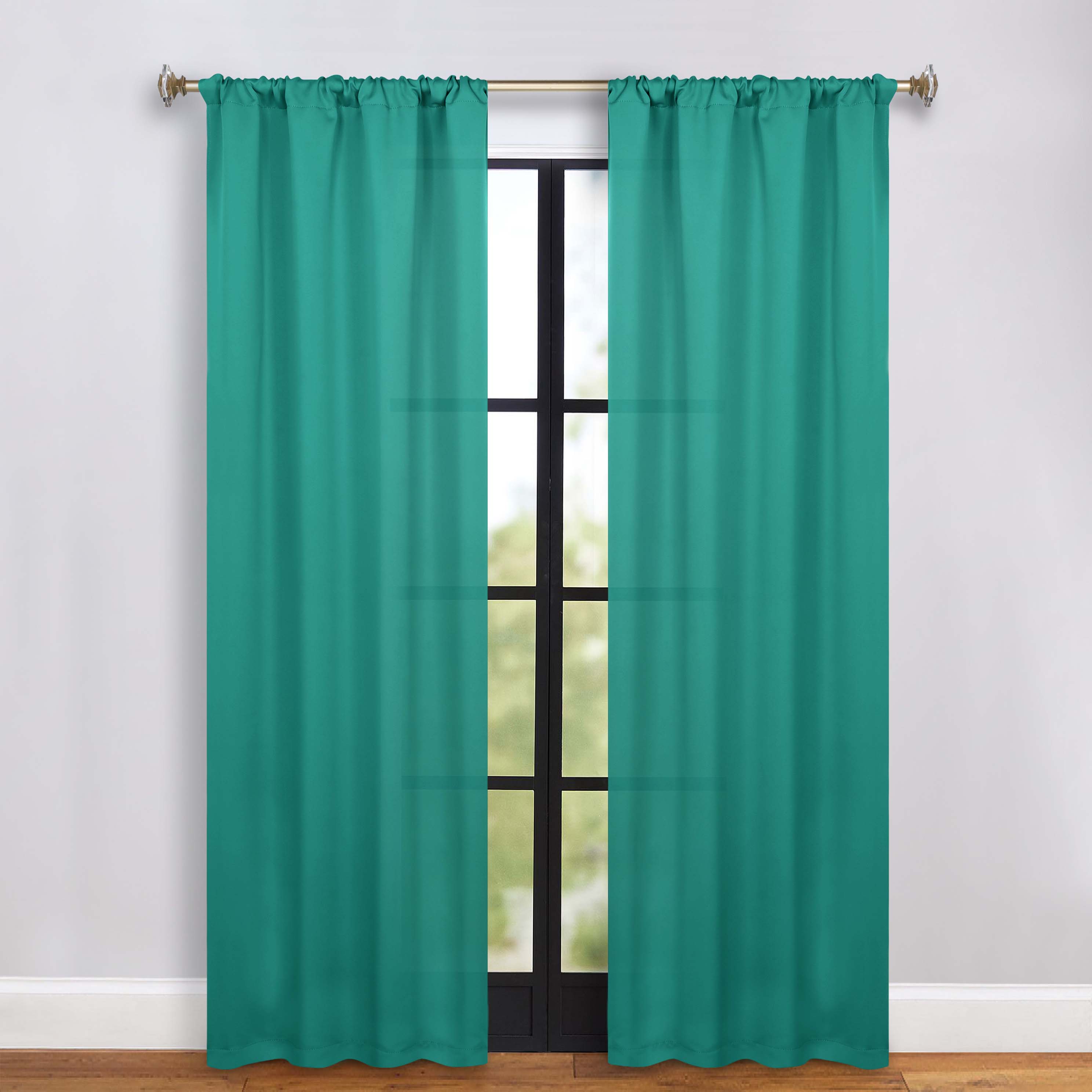 Solid Machine Washable Room Darkening Blackout Curtains, Set of 2 - Blue Nile Mills