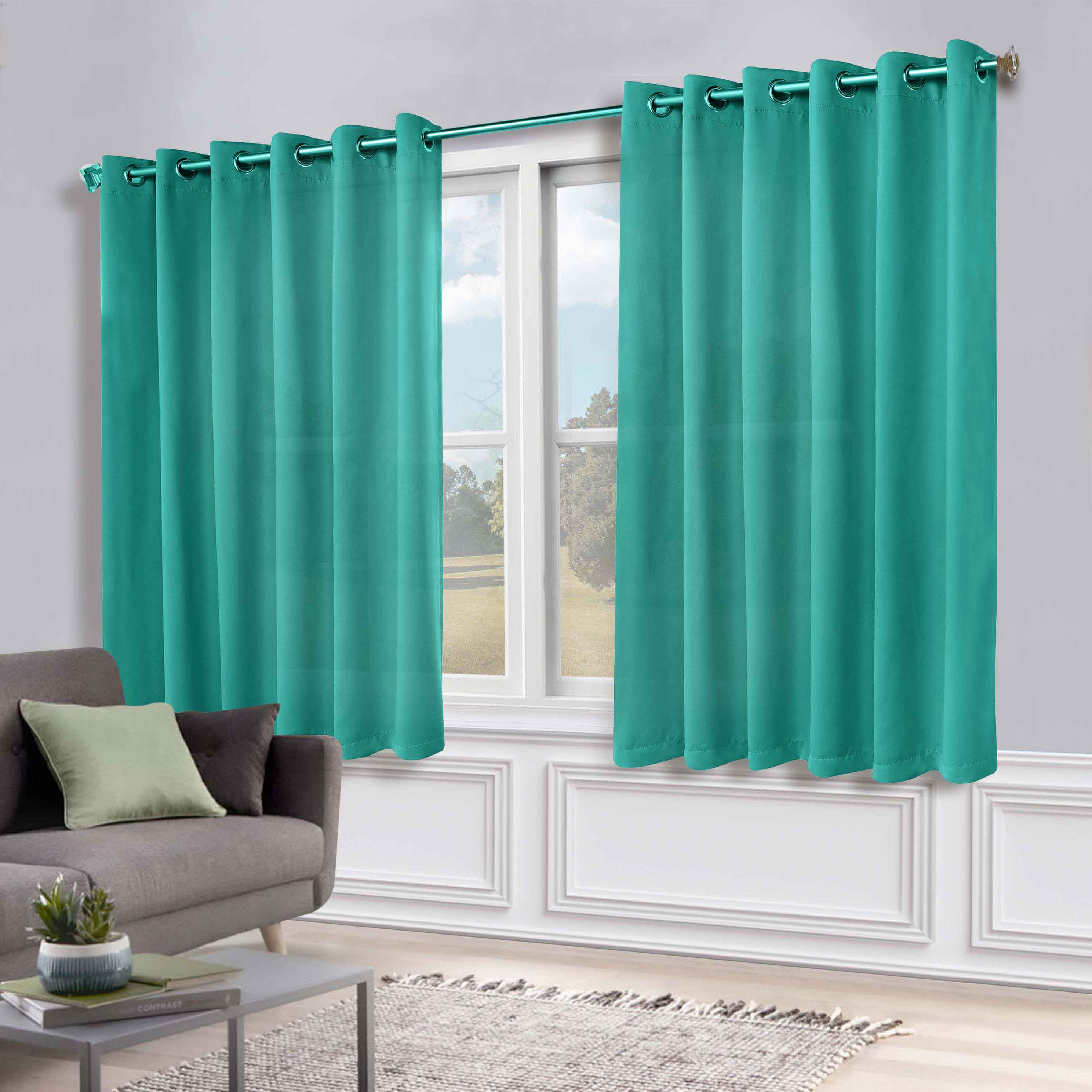 Solid Machine Washable Room Darkening Blackout Curtains, Set of 2 - Blue Nile Mills