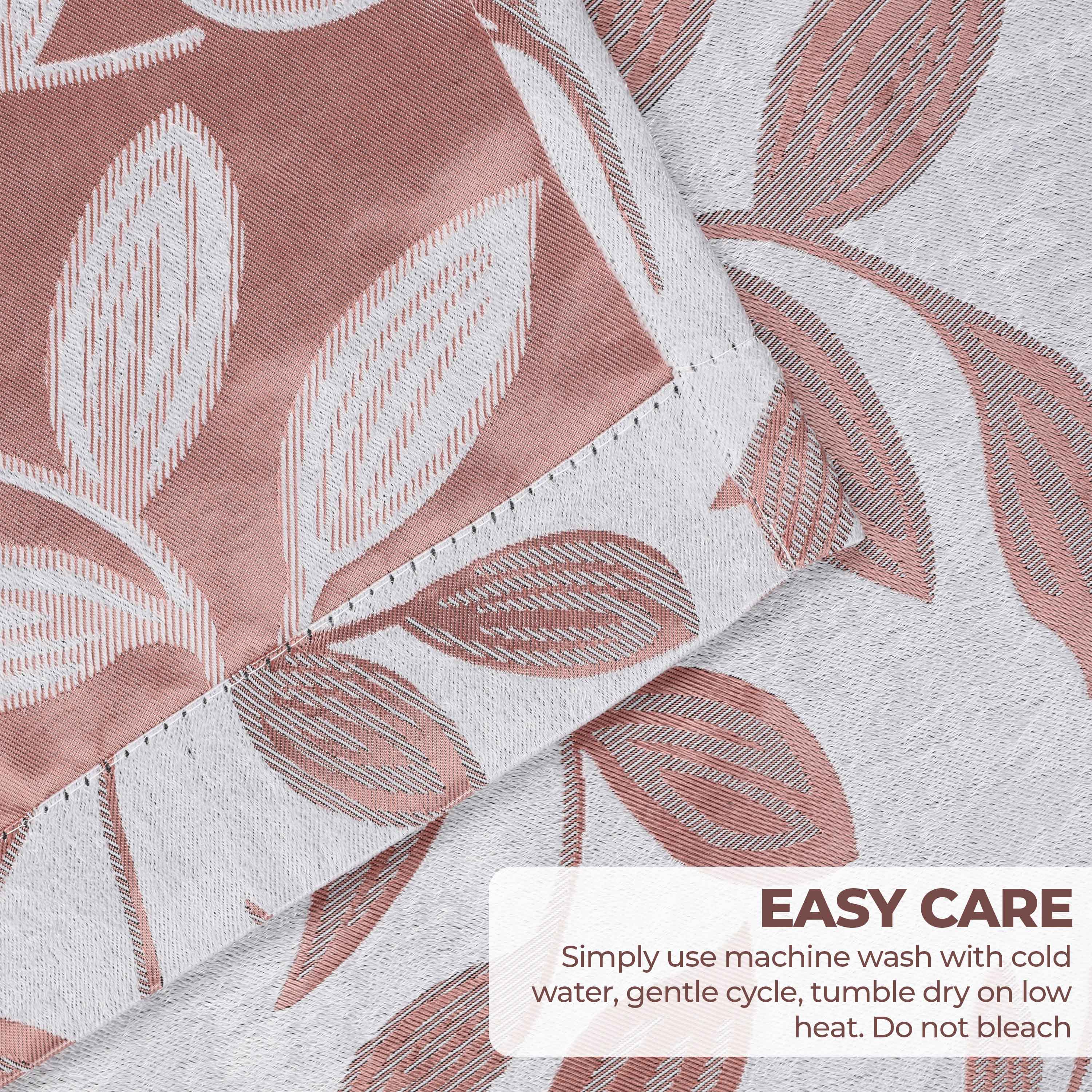 Leaves Rod Pocket Room Darkening Blackout Curtains, Set of 2 - Blue Nile Mills