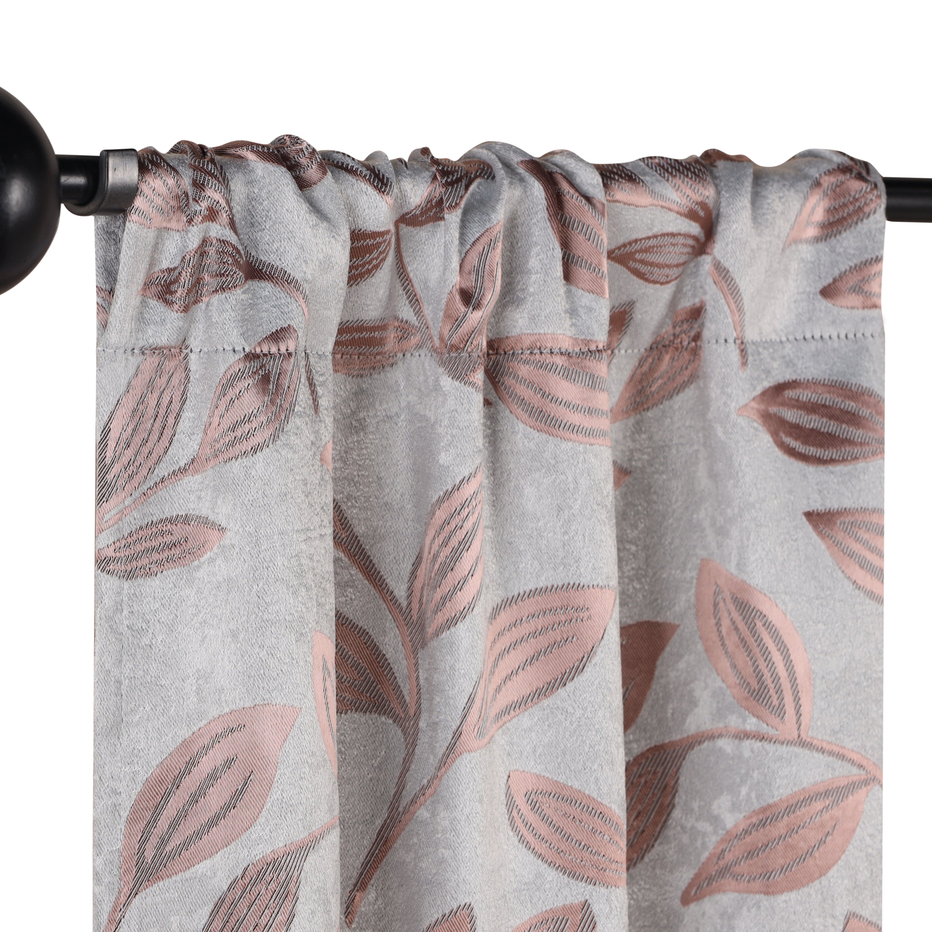 Leaves Machine Washable Room Darkening Blackout Curtains, Set of 2 - Blue Nile Mills