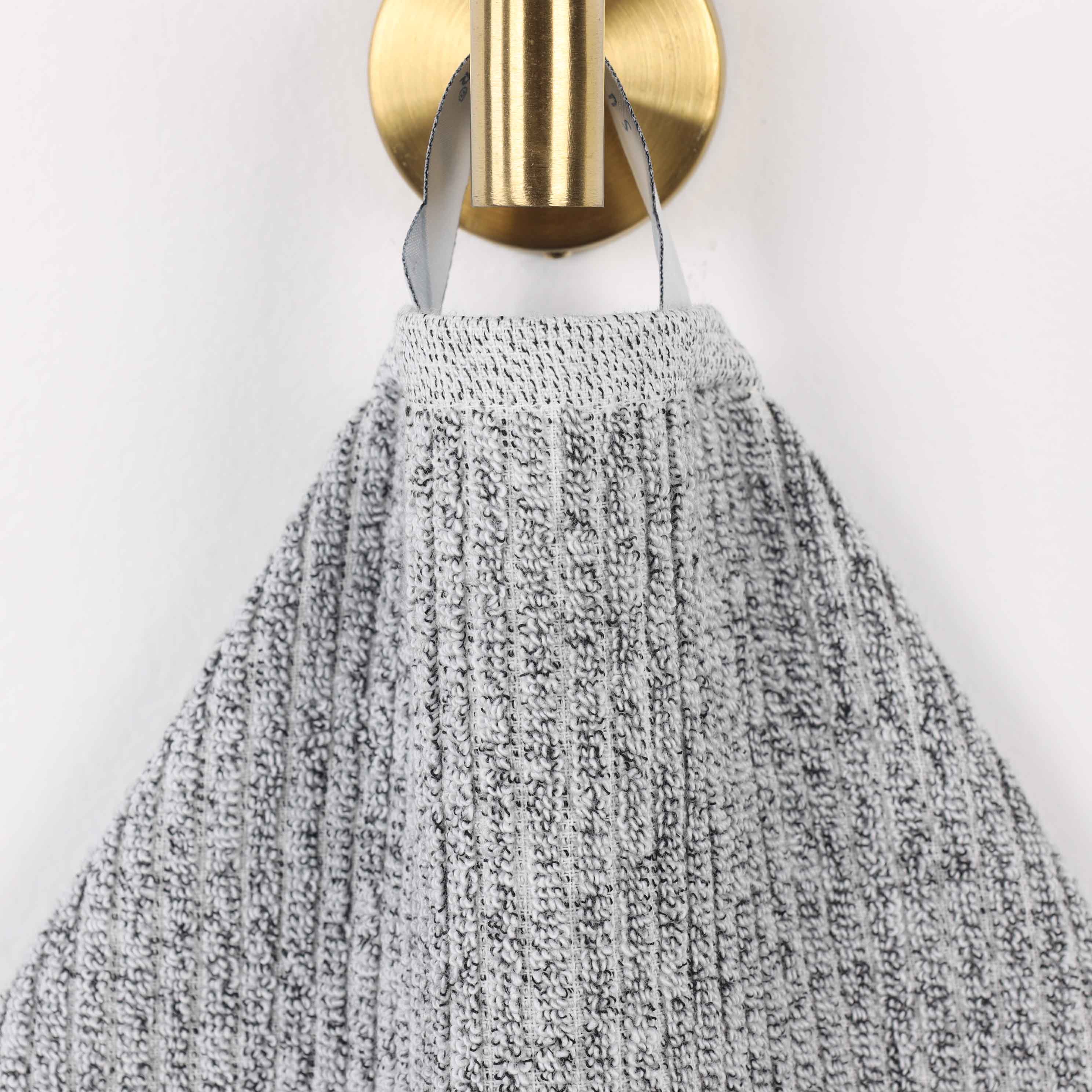 Destin Cotton Blend Solid Ribbed Face Towels Washcloths, Set of 12 - Blue Nile Mills