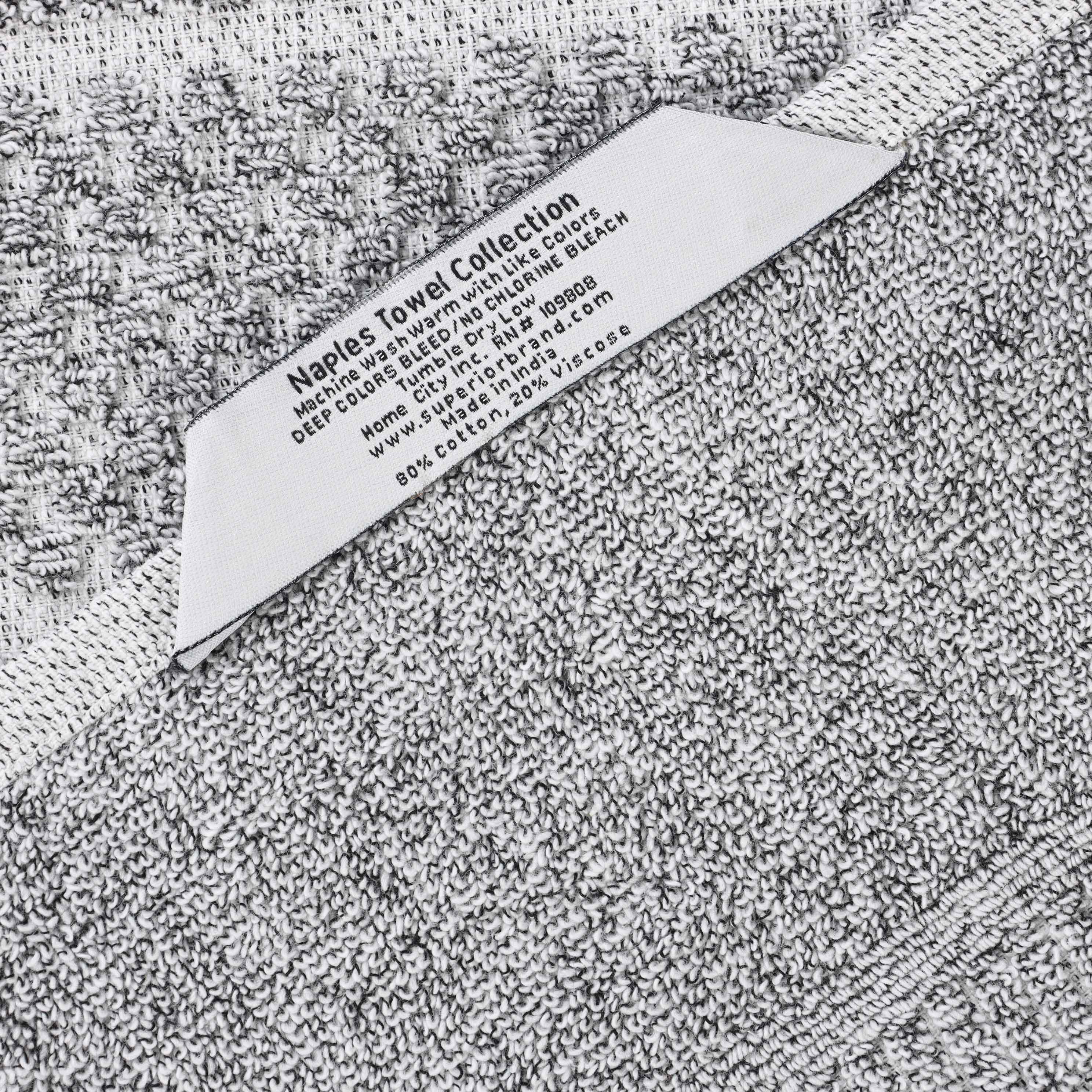 Naples Cotton Blend Checkered and Ribbed Face Towels, Set of 12 - Blue Nile Mills