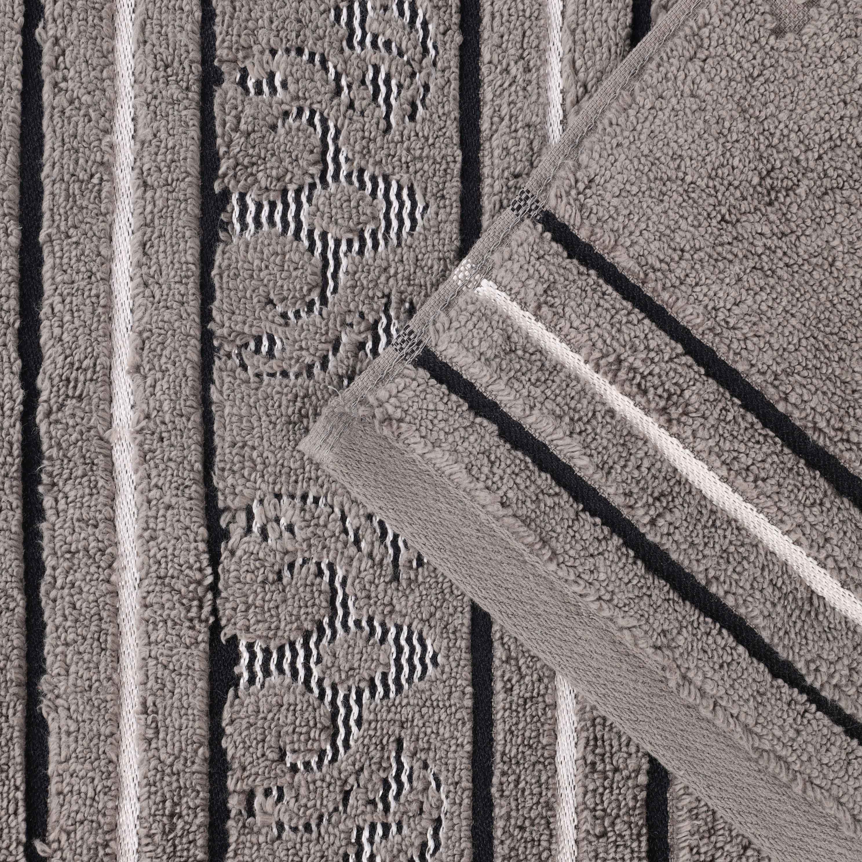 Sadie Zero Twist Cotton Solid and Jacquard Floral Hand Towel Set of 6 - Blue Nile Mills