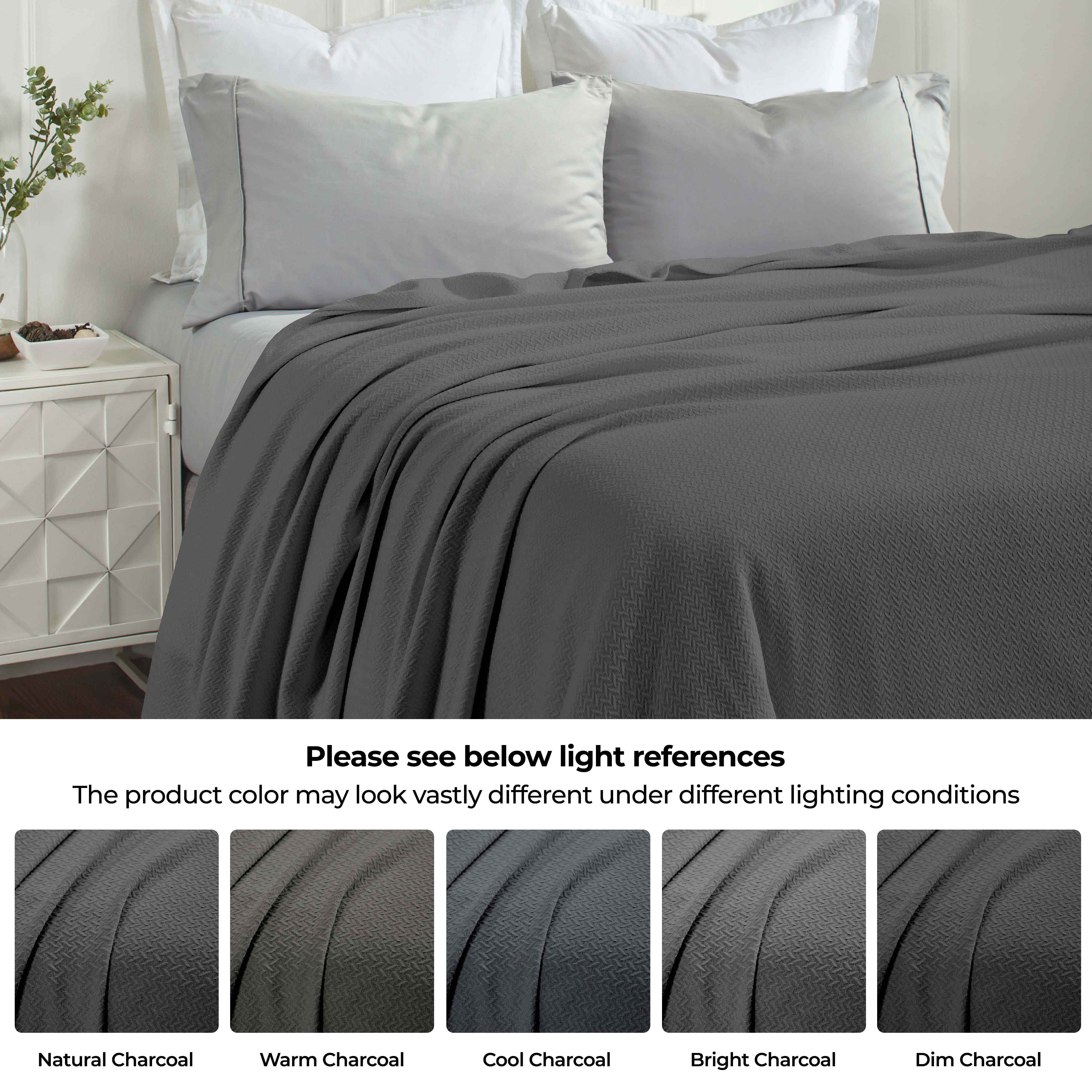 Nobel Cotton Textured Chevron Lightweight Woven Blanket - Blue Nile Mills