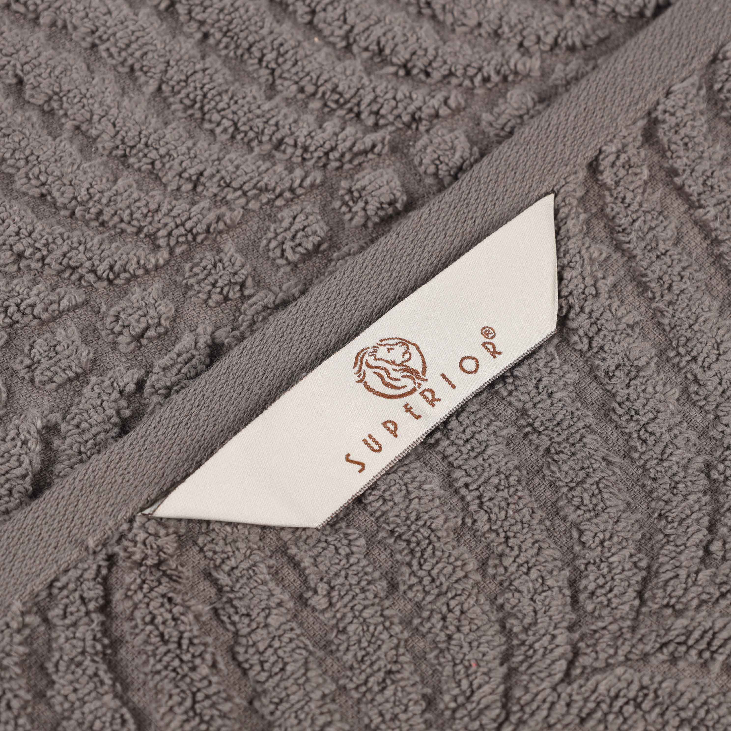 Zero Twist Cotton Solid & Jacquard Elegant Chevron Bath Towel Set of 4 - Blue Nile Mills