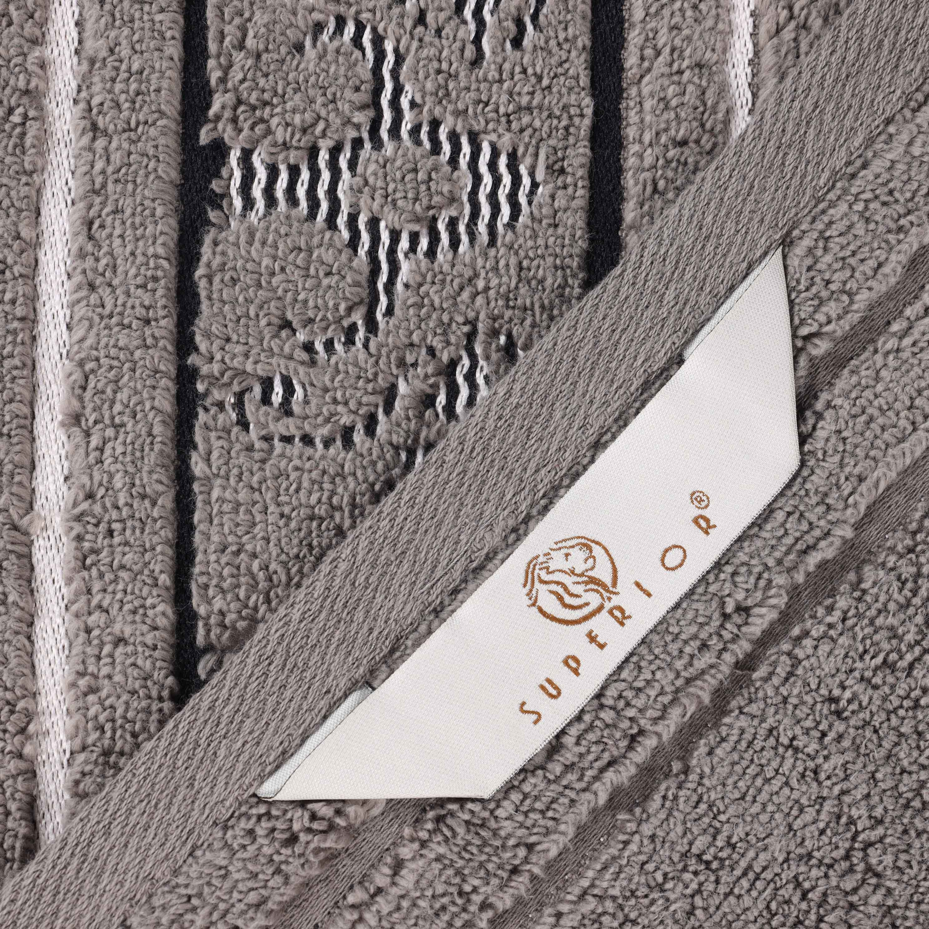 Sadie Zero Twist Cotton Solid and Jacquard Floral Hand Towel Set of 6 - Blue Nile Mills