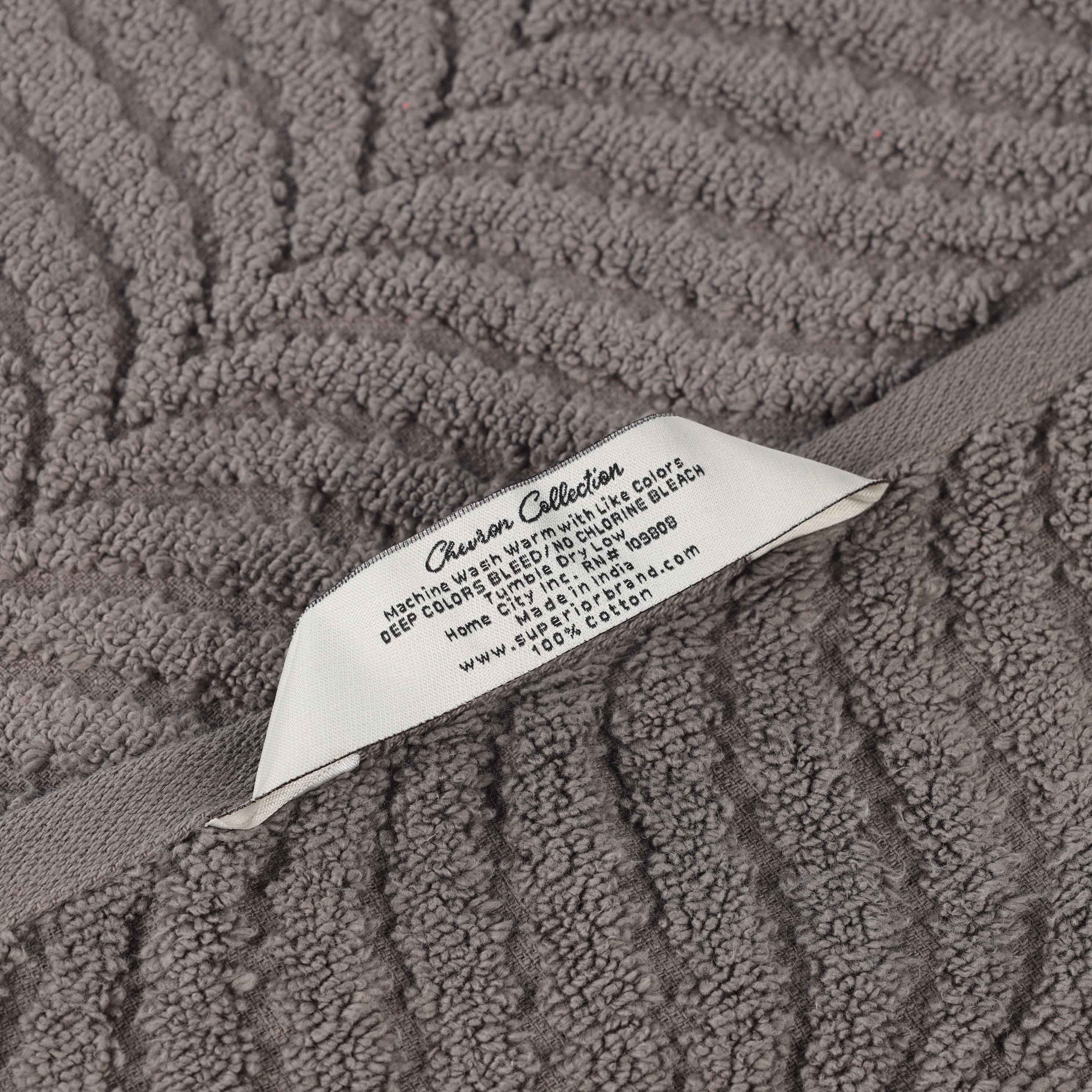 Zero Twist Cotton Solid & Jacquard Elegant Chevron 12 Piece Towel Set - Blue Nile Mills