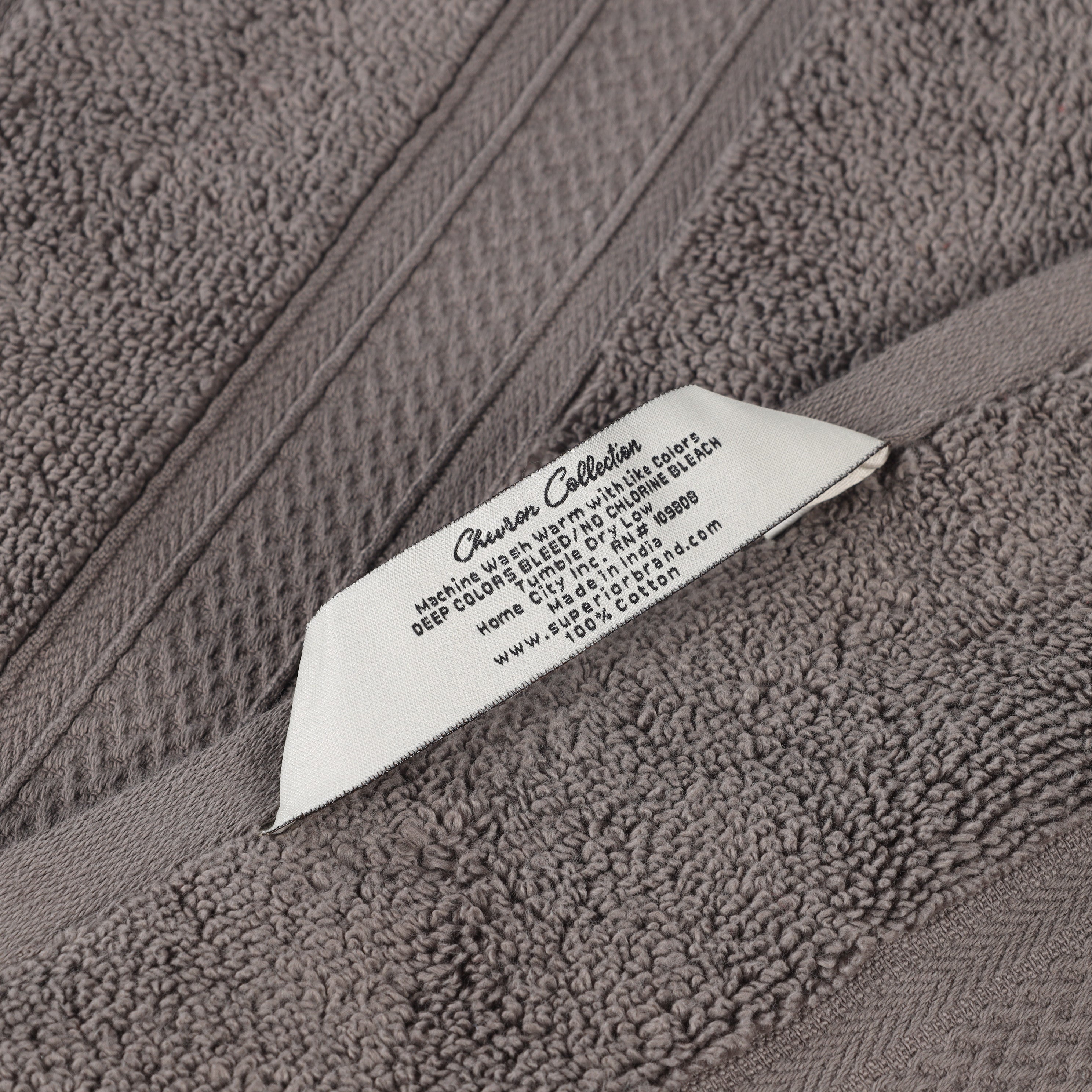 Zero Twist Cotton Solid & Jacquard Elegant Chevron Bath Towel Set of 4 - Blue Nile Mills