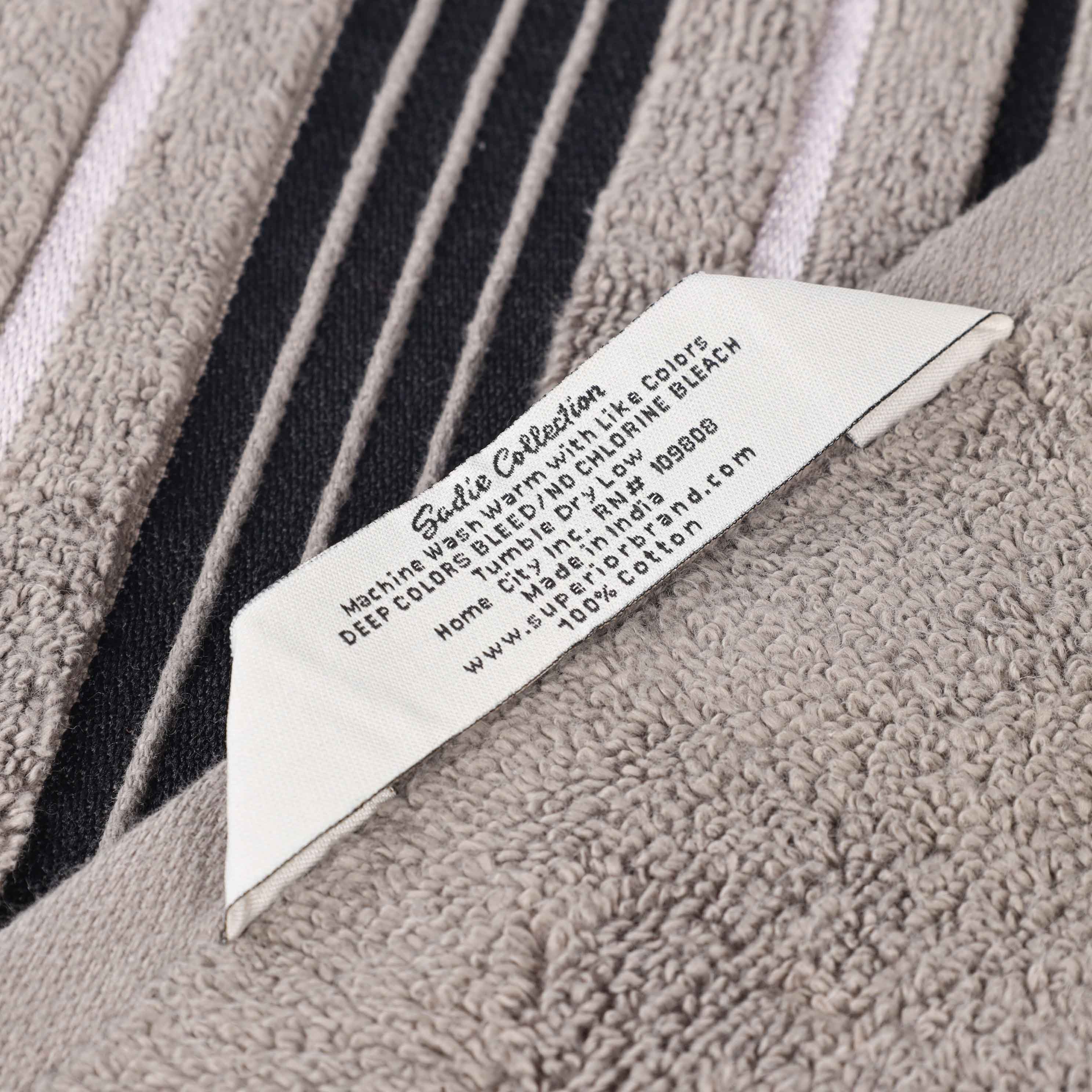 Sadie Zero Twist Cotton Solid and Jacquard Floral Hand Towel Set of 6 - Blue Nile Mills