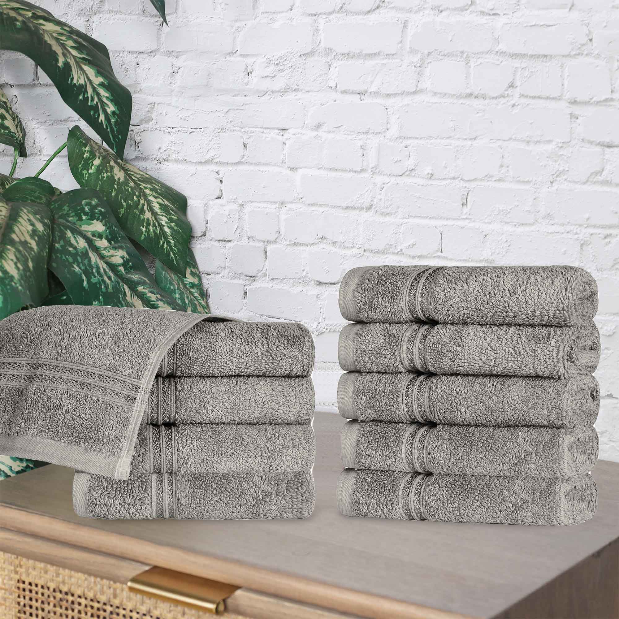 Egyptian Cotton Solid Face Towel Set of 10 - Blue Nile Mills