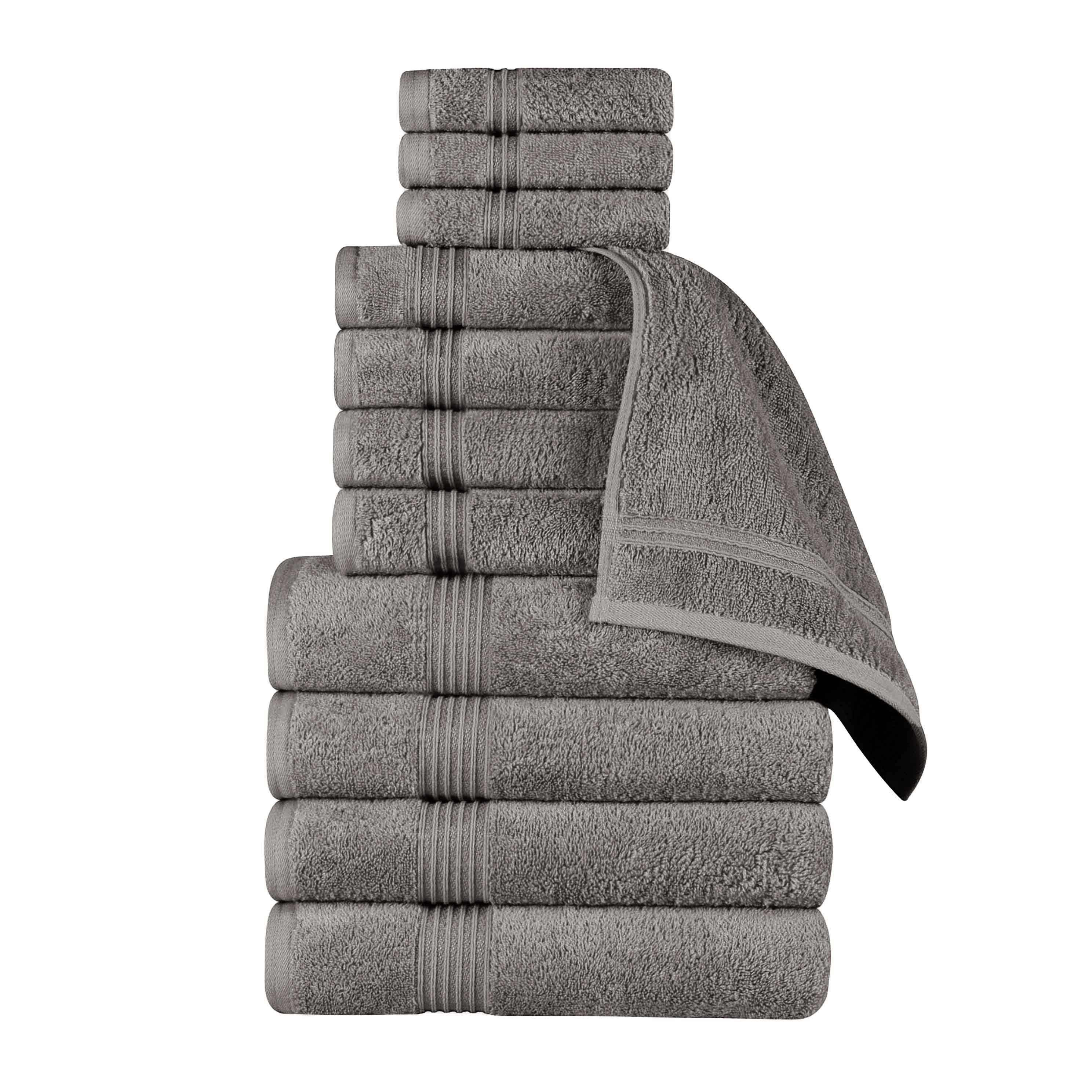 Egyptian Cotton Highly Absorbent Solid 12-Piece Ultra Soft Towel Set - Blue Nile Mills