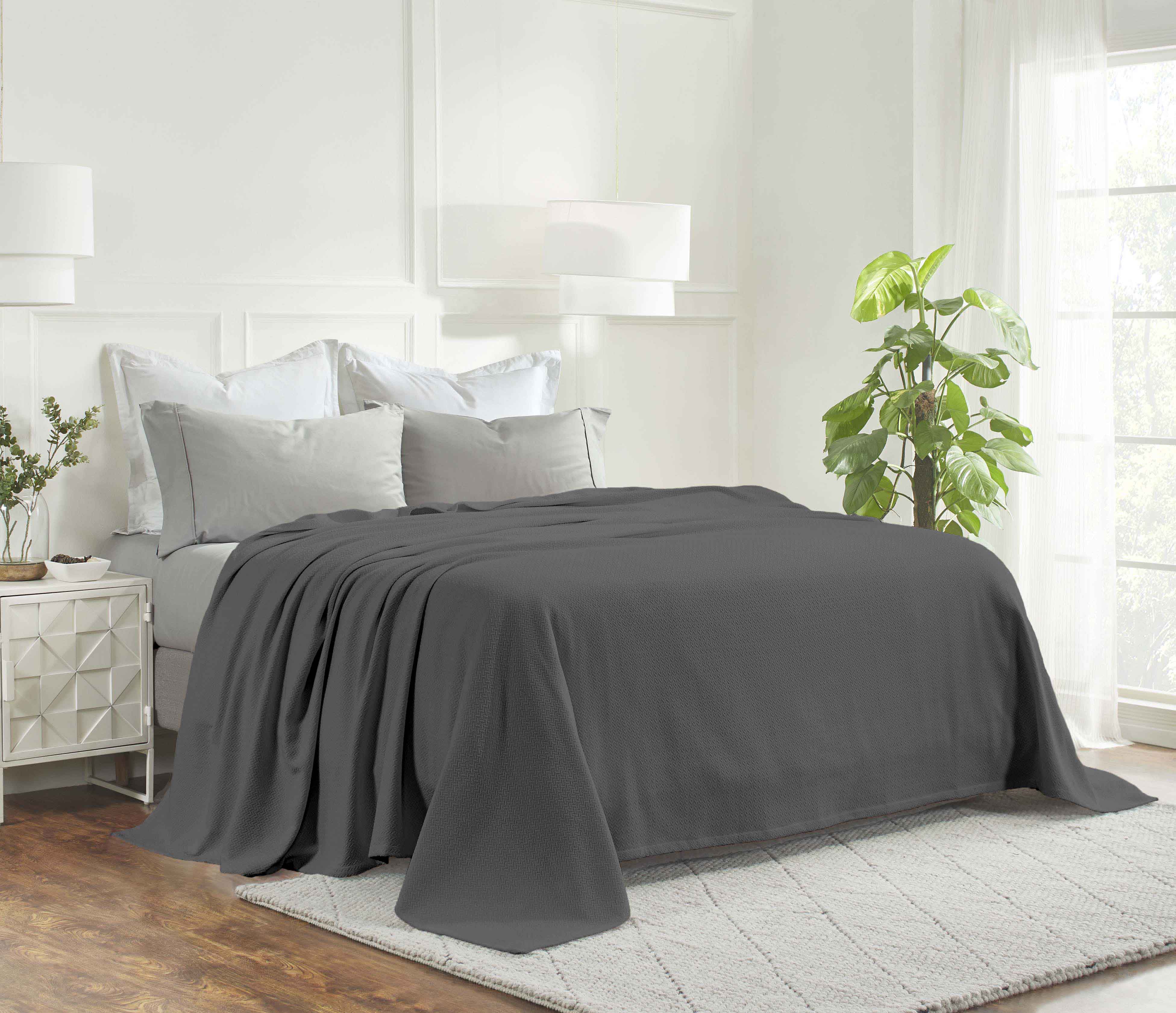 Nobel Cotton Textured Chevron Lightweight Woven Blanket - Blue Nile Mills