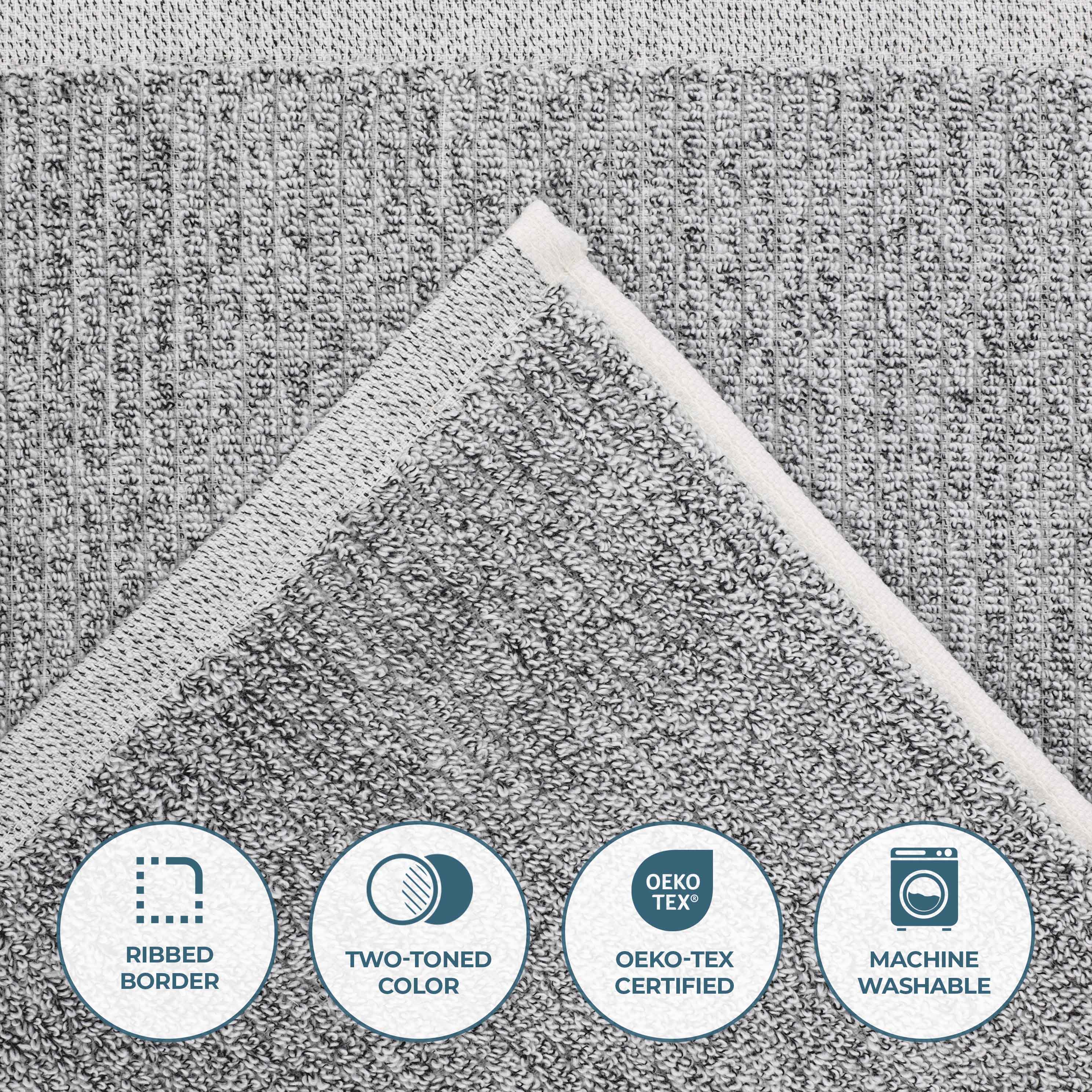 Destin Cotton Blend Solid Ribbed Design Bath Sheets, Set of 2 - Blue Nile Mills