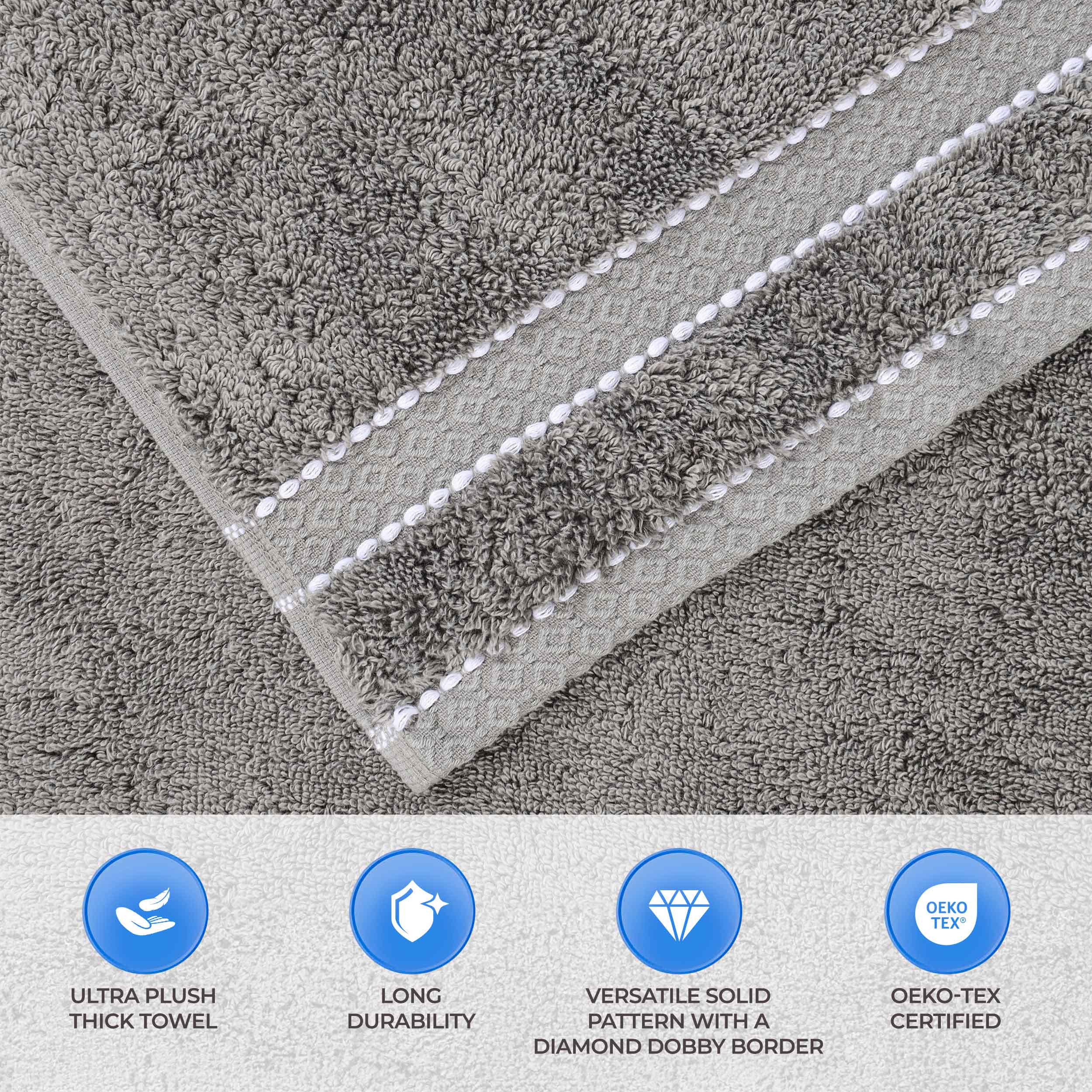 Niles Egypt Produced Giza Cotton Dobby Absorbent 9 Piece Towel Set - Blue Nile Mills