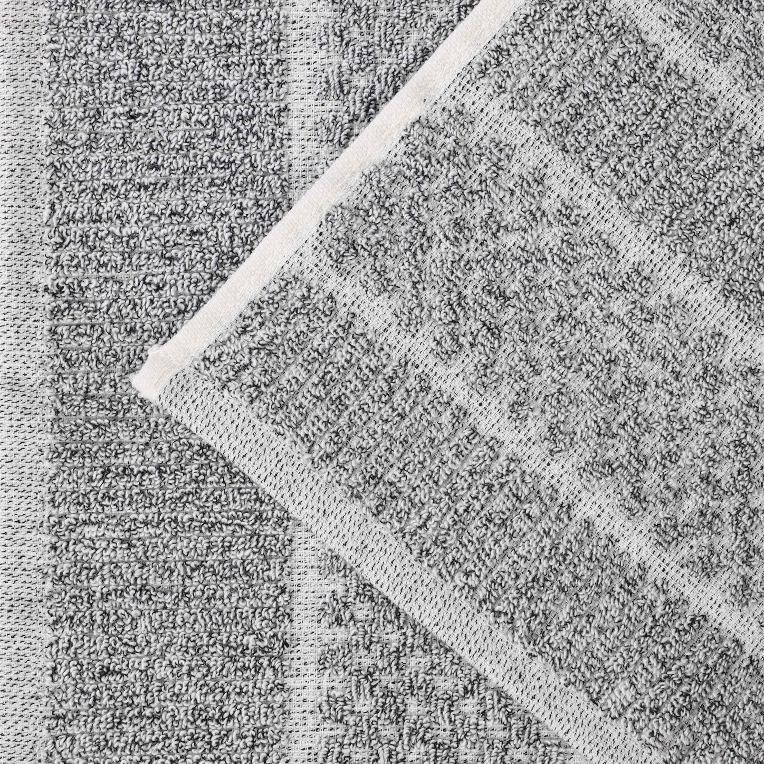 Naples Cotton Blend Checkered and Ribbed Bath Towels, Set of 2 - Blue Nile Mills