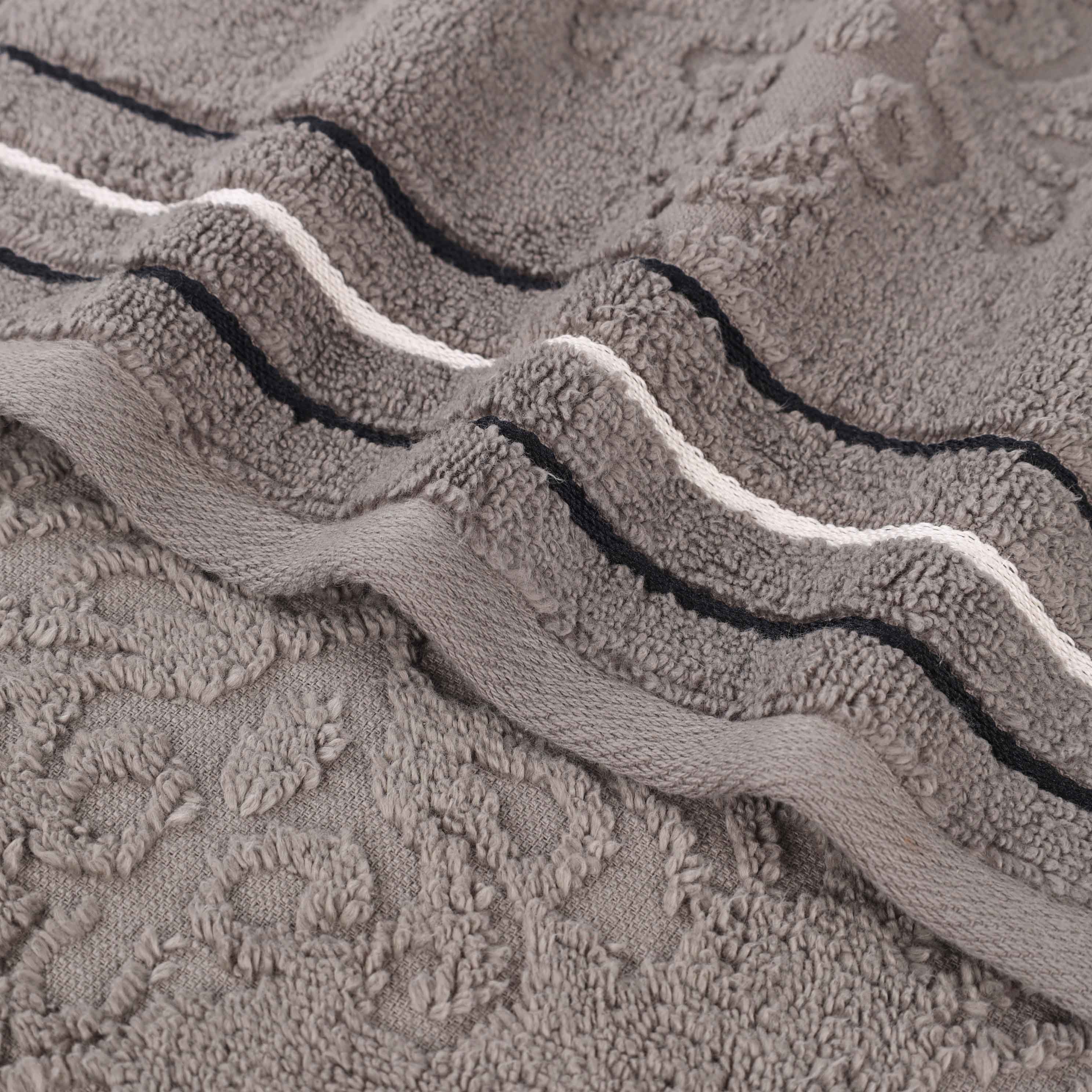 Sadie Zero Twist Cotton Elegant Floral 3 Piece Jacquard Towel Set - Blue Nile Mills