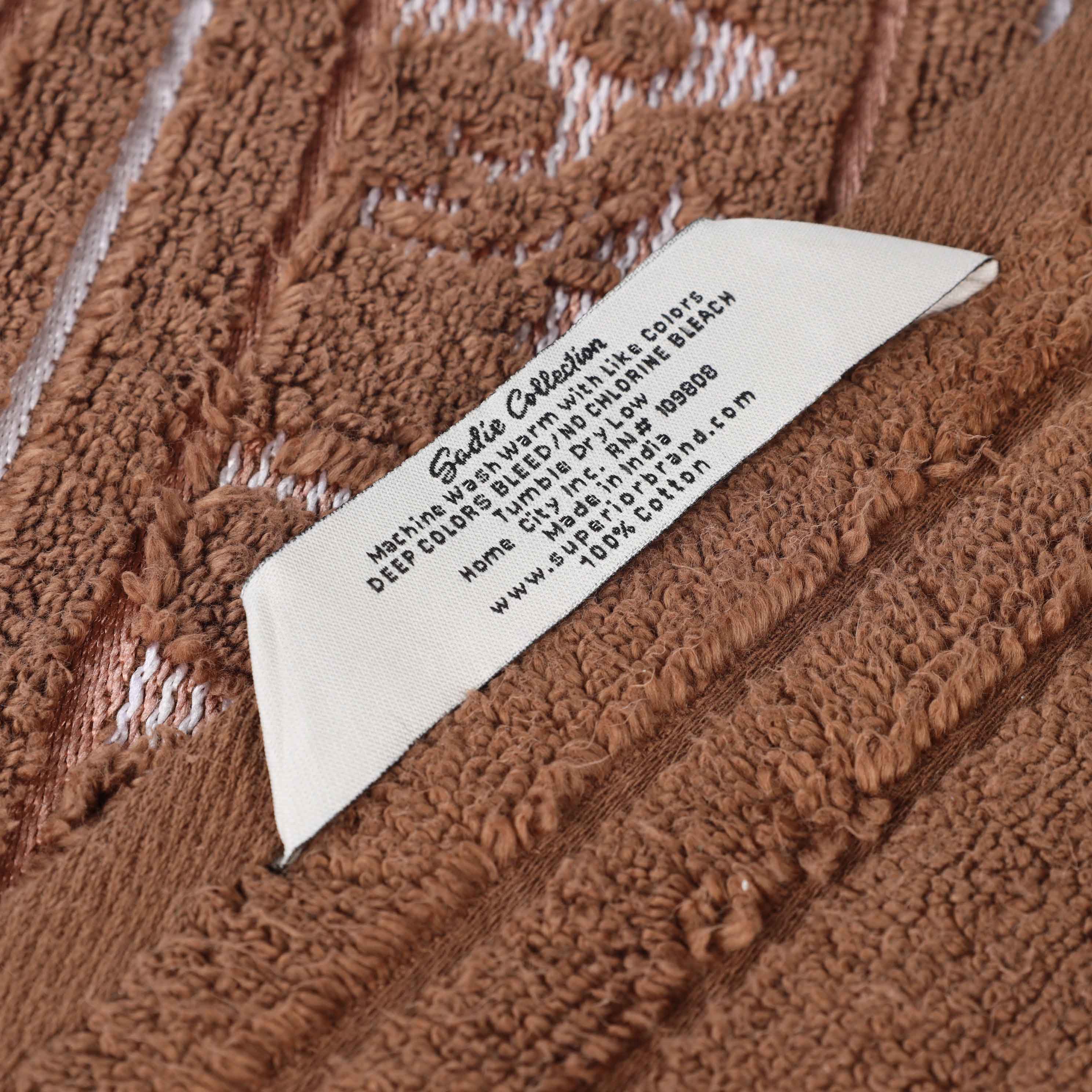 Sadie Zero Twist Cotton Elegant Floral 3 Piece Jacquard Towel Set - Blue Nile Mills