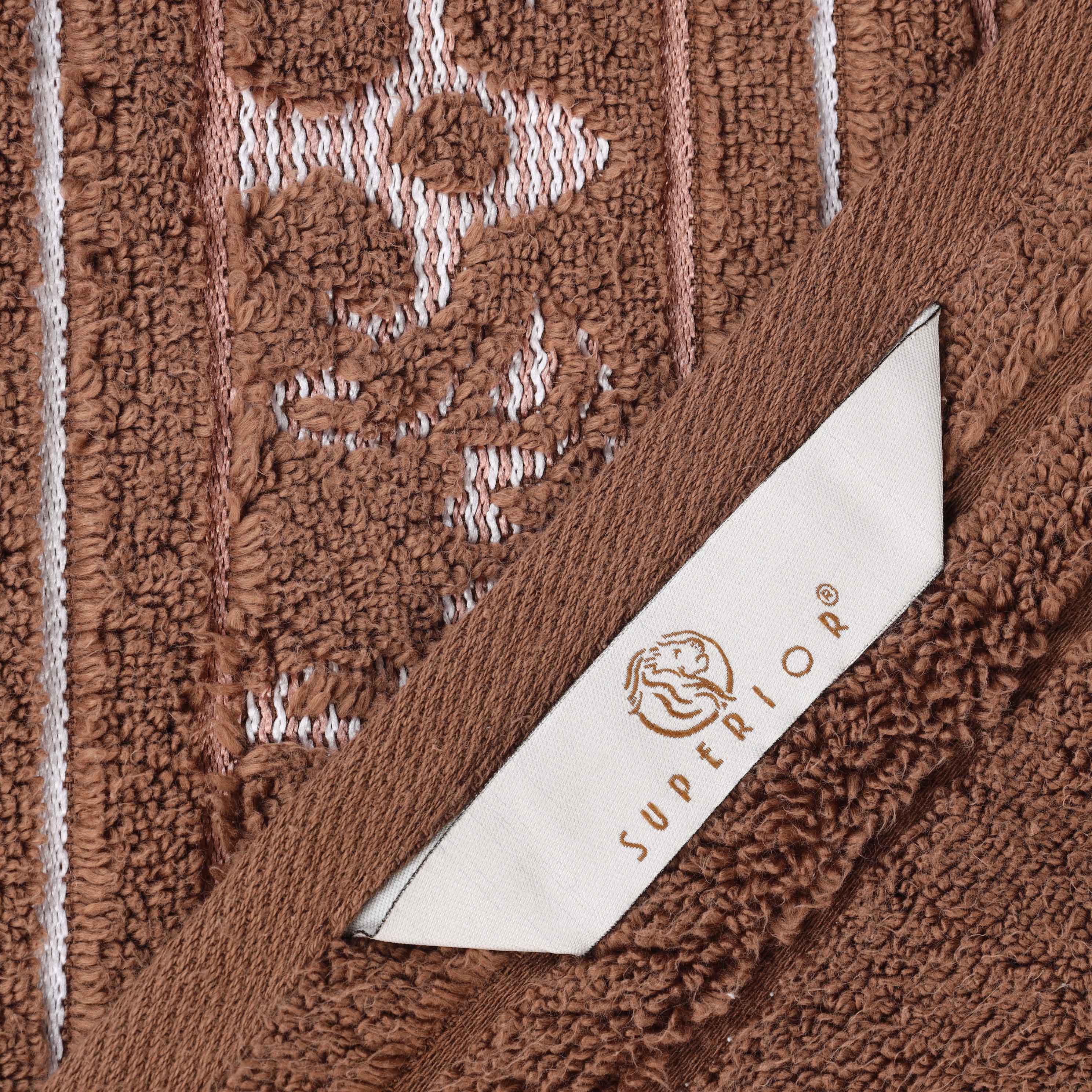 Sadie Zero Twist Cotton Solid and Jacquard Floral Hand Towel Set of 6 - Blue Nile Mills