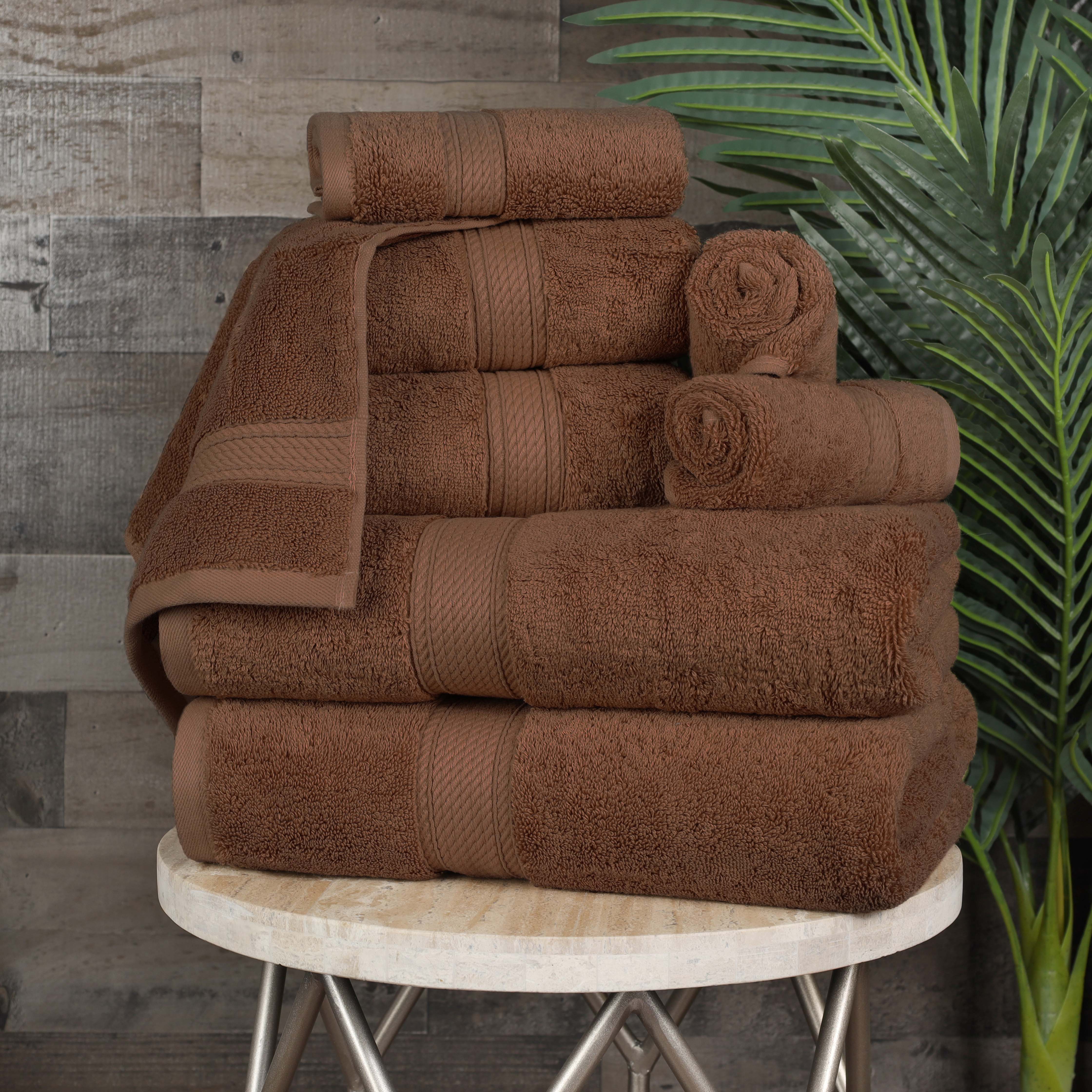 Egyptian Cotton Pile Plush Heavyweight Luxury Soft 8-Piece Towel Set - Blue Nile Mills