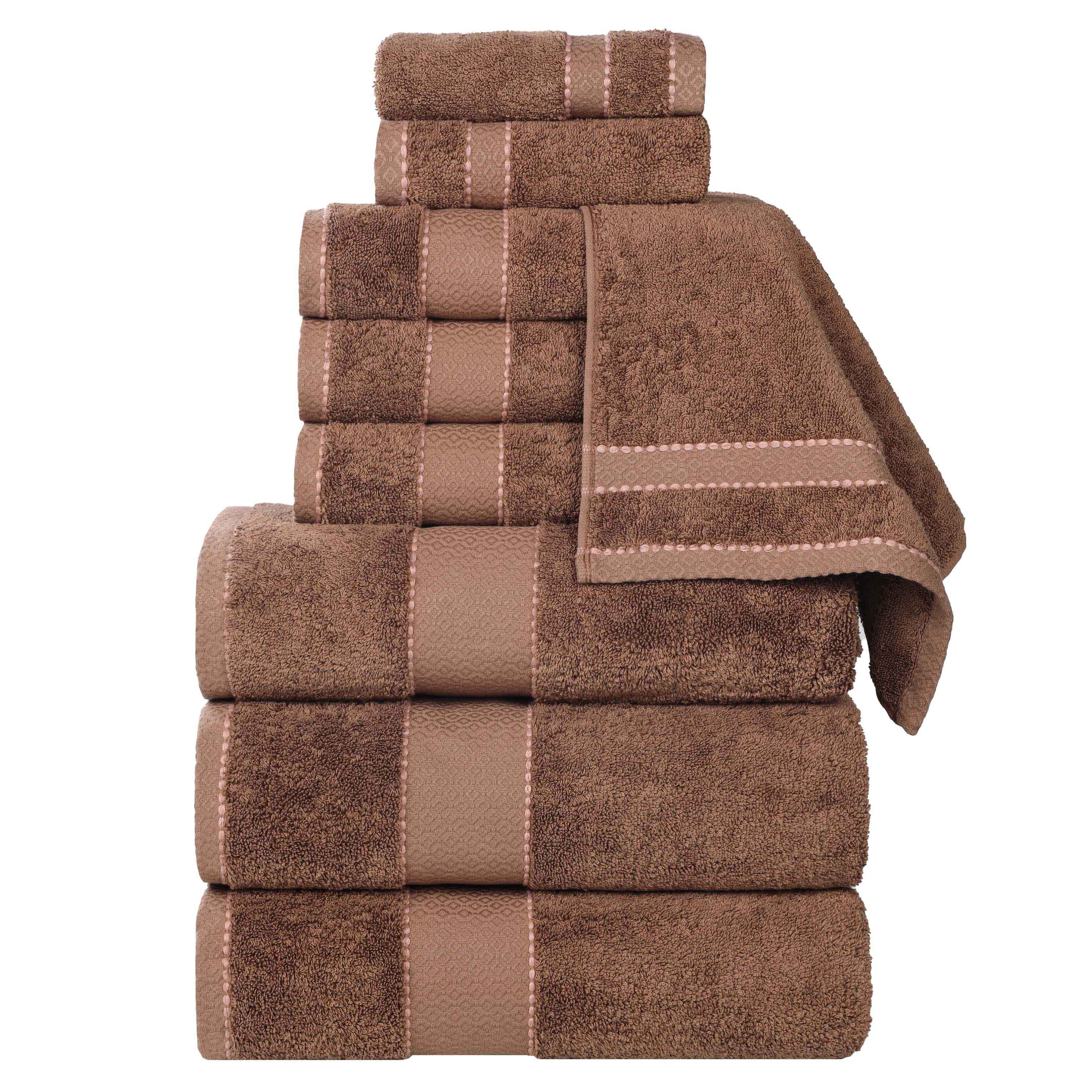 Niles Egypt Produced Giza Cotton Dobby Absorbent 9 Piece Towel Set - Blue Nile Mills