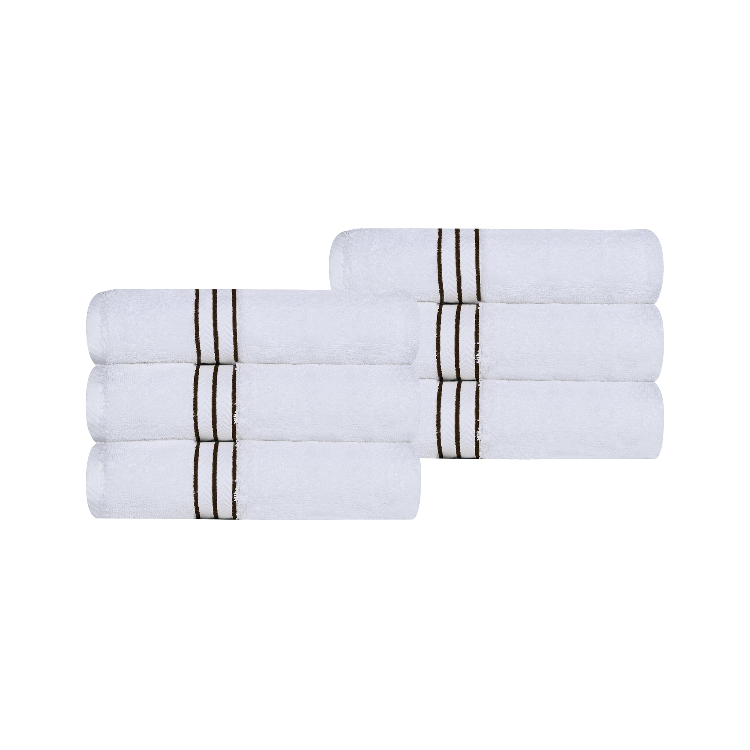 Turkish Cotton Ultra-Plush Solid 6 Piece Highly Absorbent Hand Towel Set - Blue Nile Mills