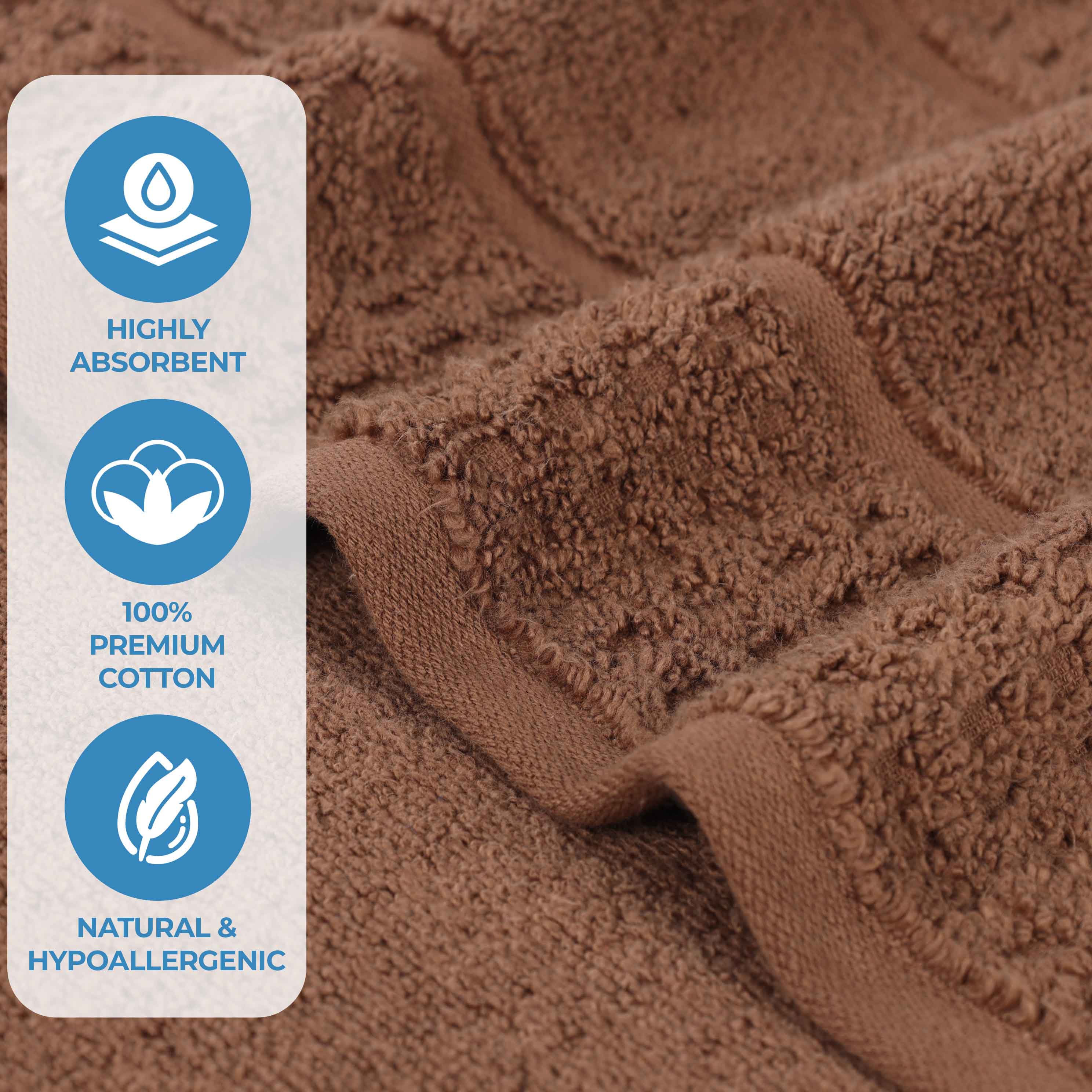 Zero Twist Cotton Waffle Honeycomb Soft Absorbent 12-Piece Towel Set - Blue Nile Mills