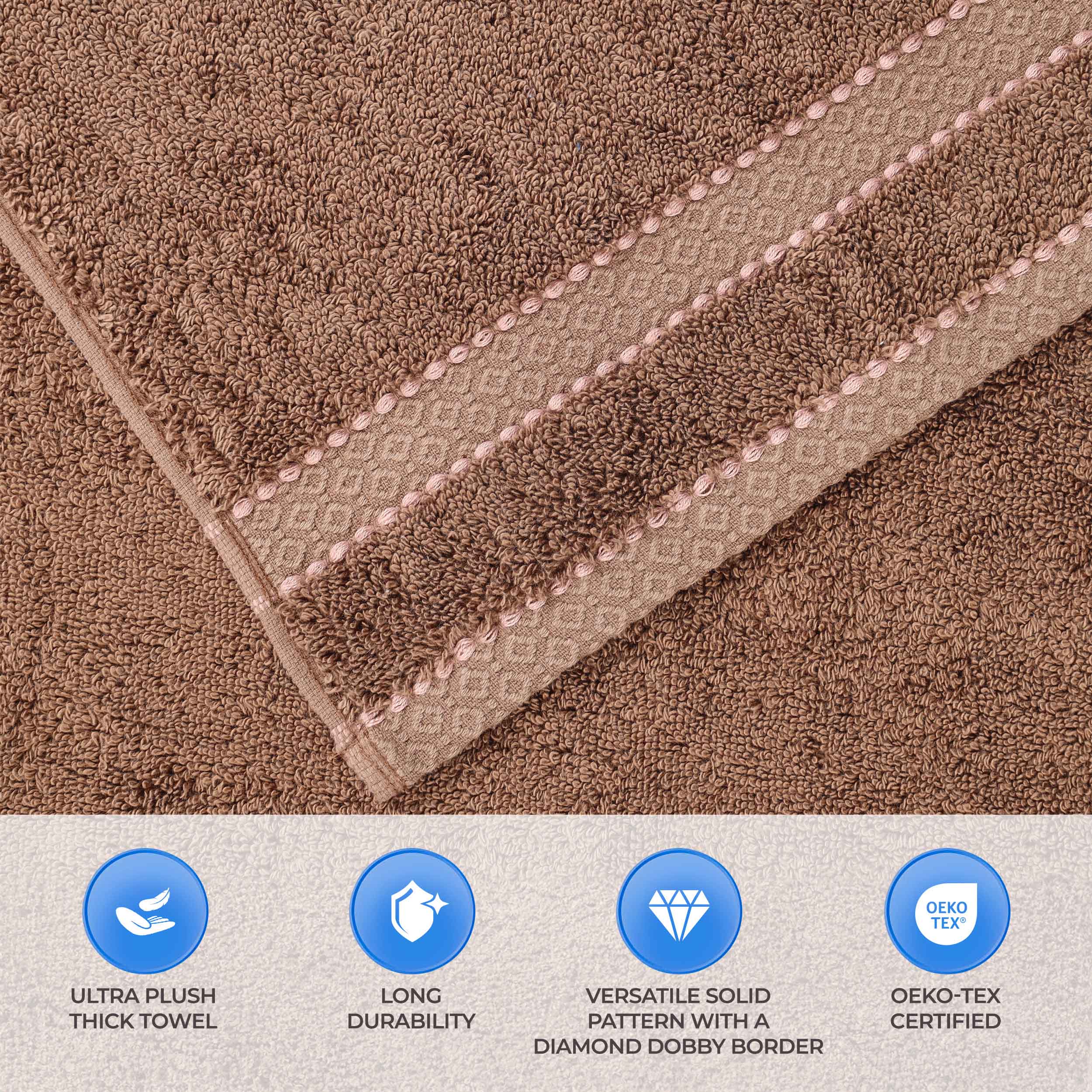 Niles Egypt Produced Giza Cotton Dobby Absorbent 9 Piece Towel Set - Blue Nile Mills