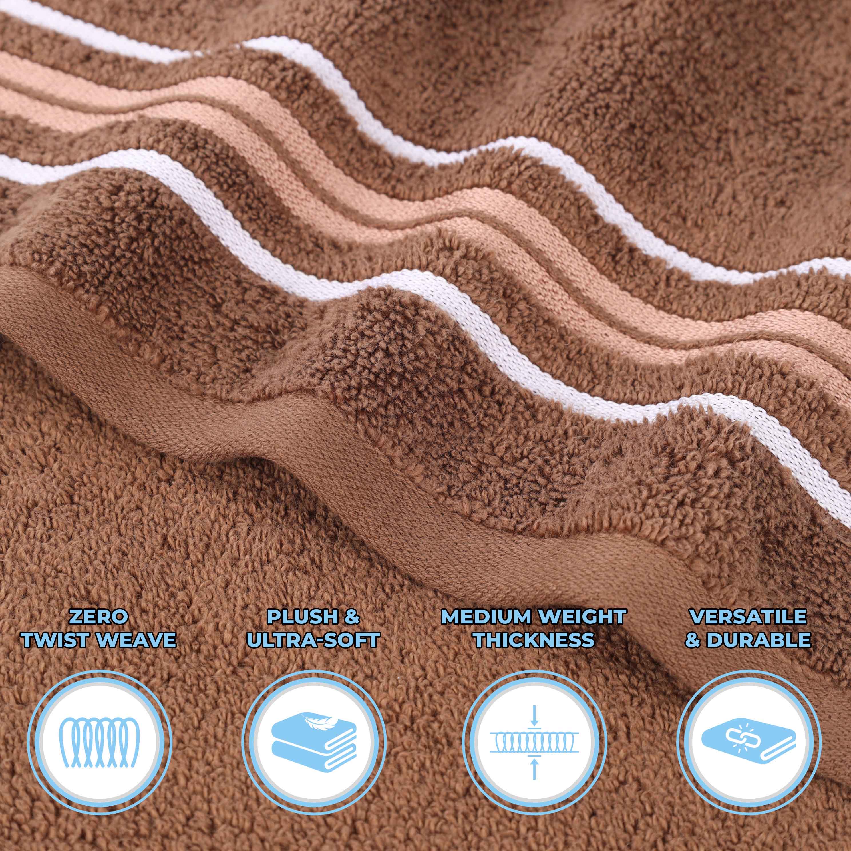 Sadie Zero Twist Cotton Solid and Jacquard Floral Hand Towel Set of 6 - Blue Nile Mills