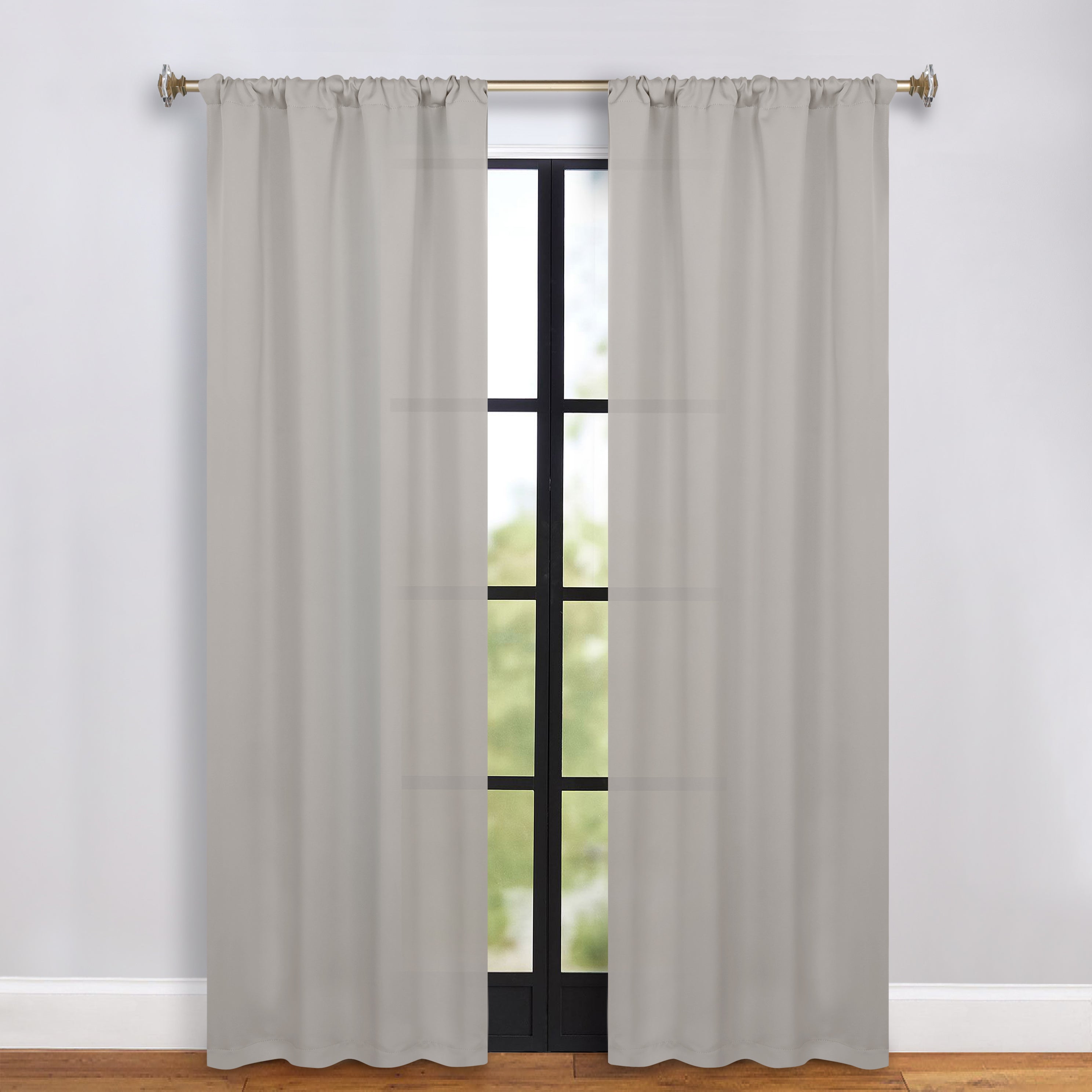 Solid Machine Washable Room Darkening Blackout Curtains, Set of 2 - Blue Nile Mills