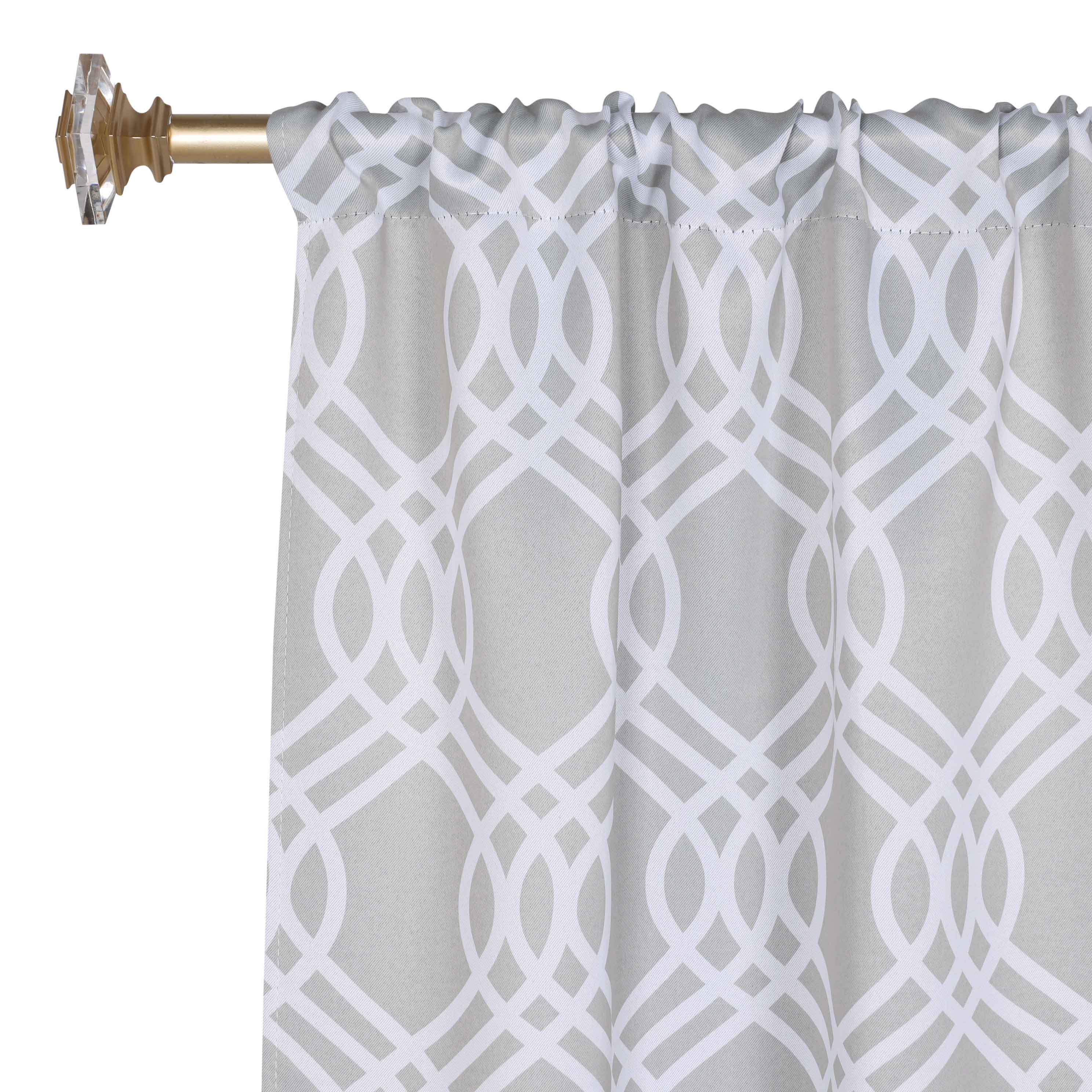 Ribbon Trellis Washable Room Darkening Blackout Curtain Panel Set - Blue Nile Mills