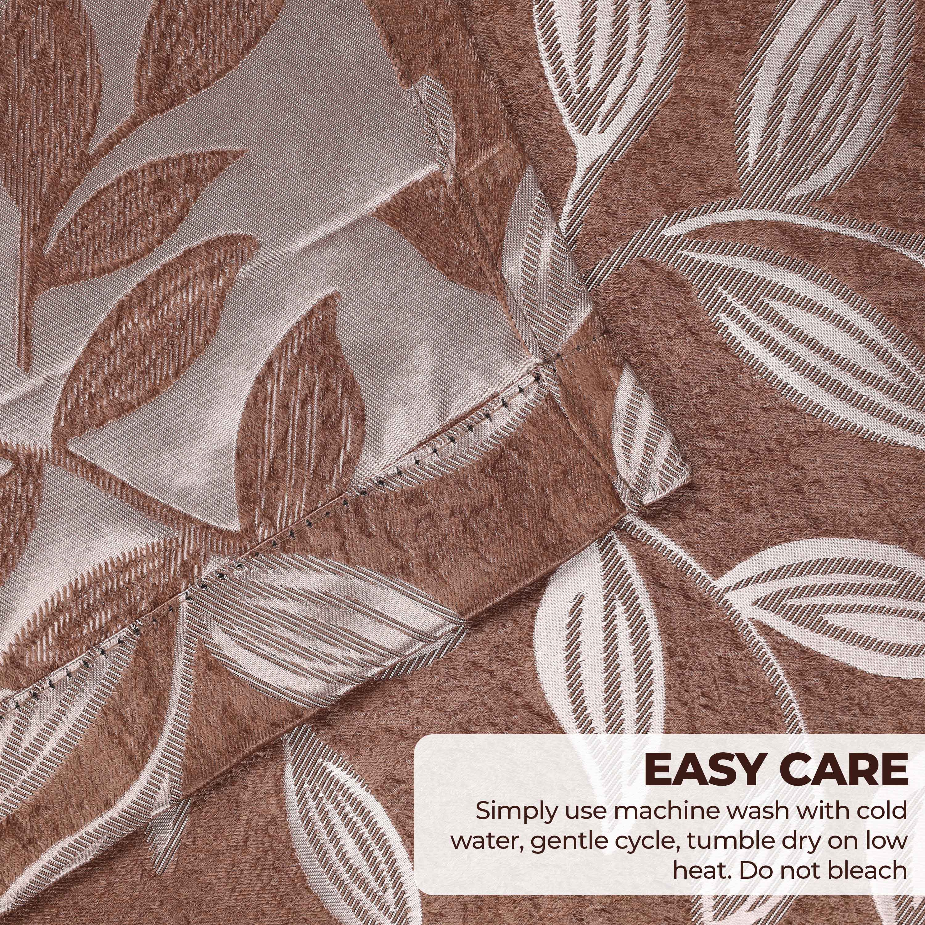 Leaves Rod Pocket Room Darkening Blackout Curtains, Set of 2 - Blue Nile Mills