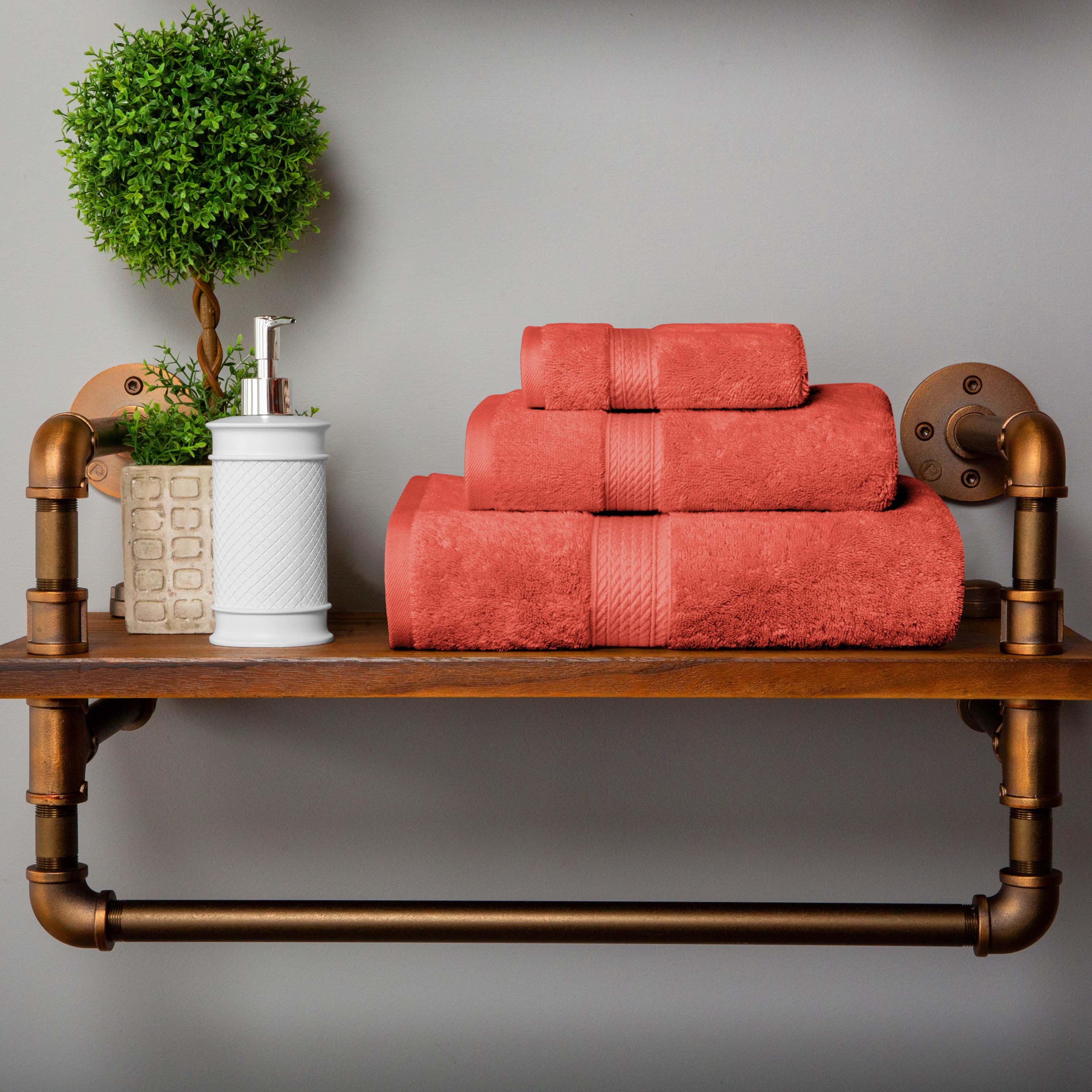 Egyptian Cotton Pile Plush Heavyweight Luxury Soft 3-Piece Towel Set - Blue Nile Mills